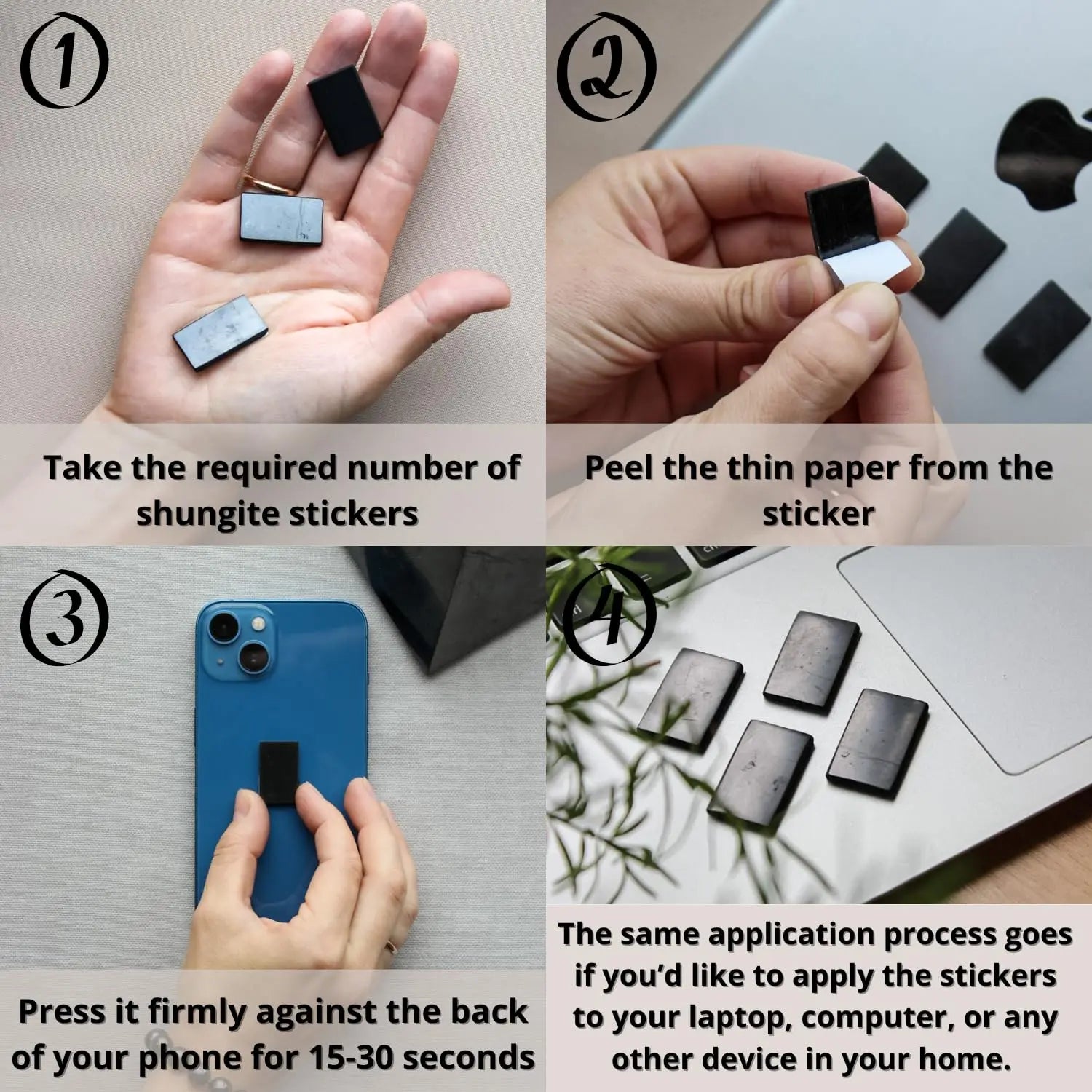 KARELIANMASTERS Shungite Stones Pyramid and Sticker for Phone Set - Crystal Healing Protection KARELIANMASTERS Au supplements