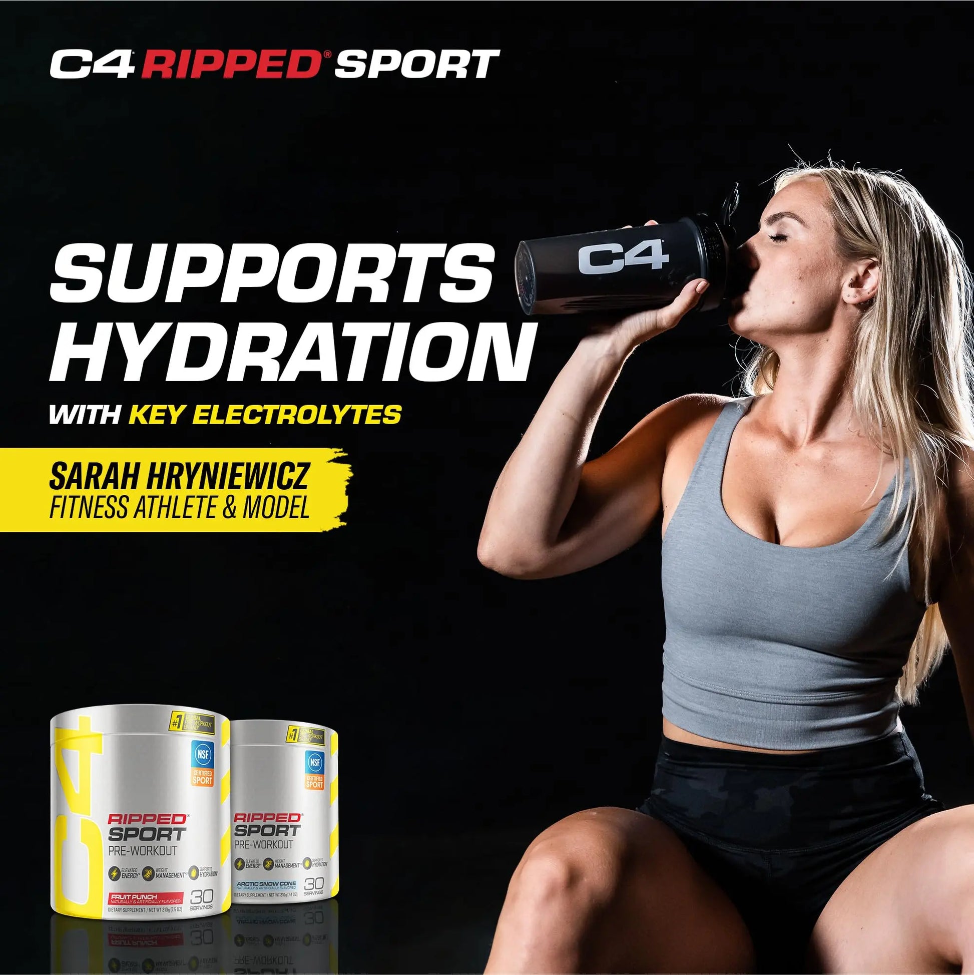 C4 Ripped Sport Pre Workout Powder Fruit Punch - NSF Certified for Sport + Sugar Free Cellucor Au supplements
