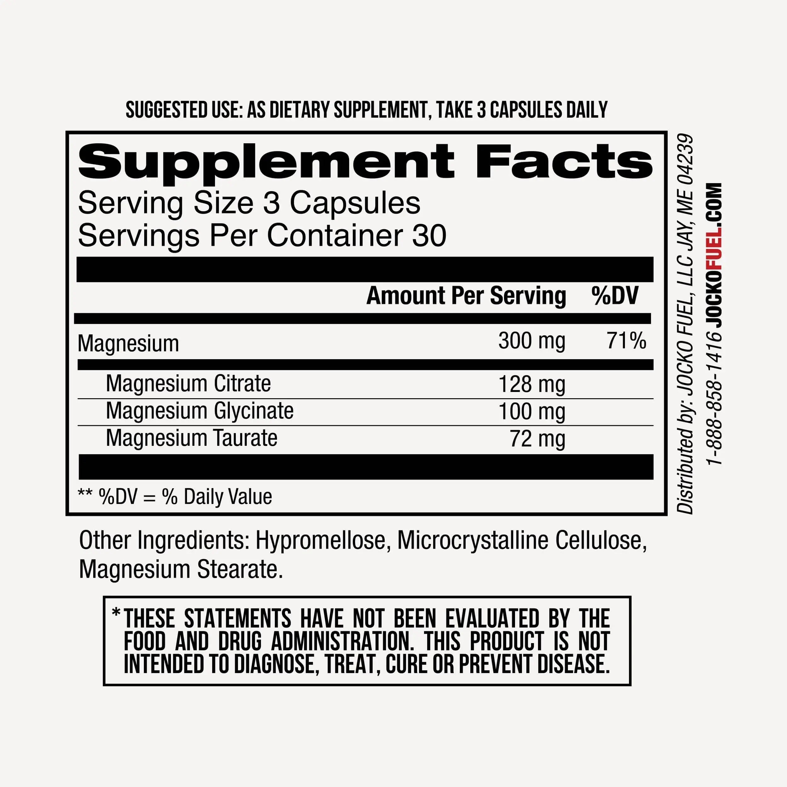 Jocko Fuel Magnesium Complex Supplement - Magnesium Glycinate, Citrate, & Taurate Capsules Dietary Supplement for Muscle Recovery & Relaxation, Heart, Nerve, Bone Support, & Sleep 30-Day Supply Jocko Fuel Au supplements