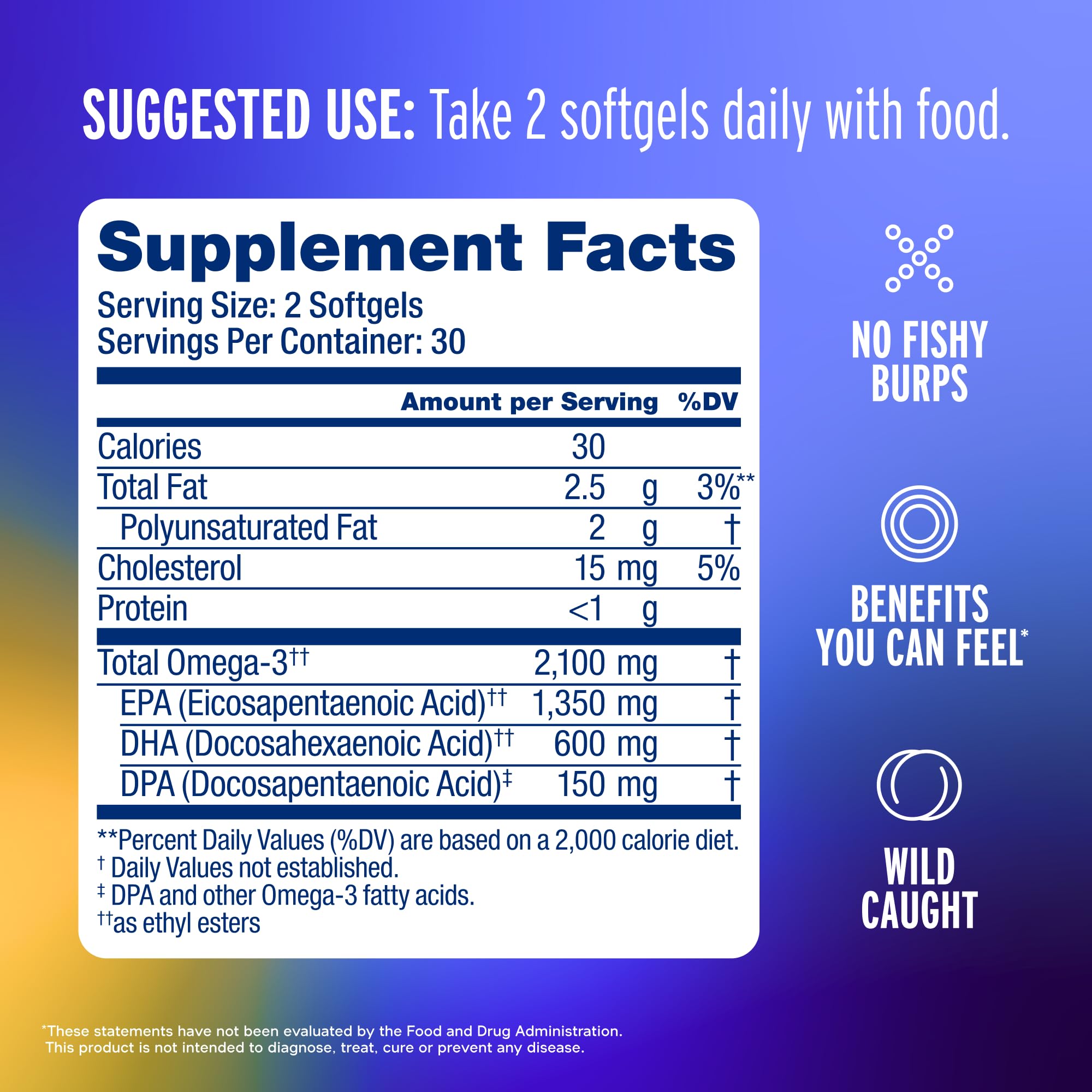 Oceanblue Professional Omega-3 2100mg Fish Oil Supplement – Triple Strength, High Potency EPA, DHA & DPA – Burpless, Wild-Caught, Natural Orange Flavor – 120 Count (Pack of 1) Oceanblue Au supplements