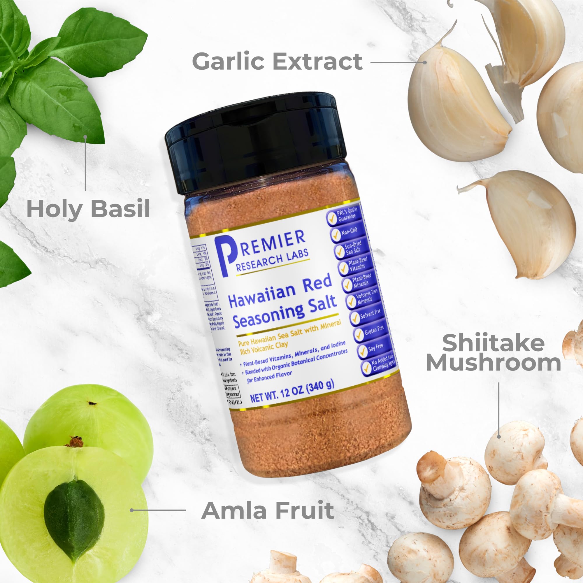 Premier Research Labs Hawaiian Red Seasoning Salt- Pink Salt, Red Hawaiian Salt, Hawaiian Red Alaea Sea Salt for Cooking, Multivitamin for Kids, Enriched with Plant-Derived Vitamins & Minerals- 12 oz Premier Research Labs Au supplements