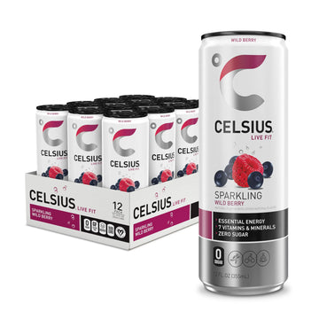 CELSIUS Sparkling Wild Berry, Functional Essential Energy Drink 12 Fl Oz (Pack of 12) CELSIUS Au supplements