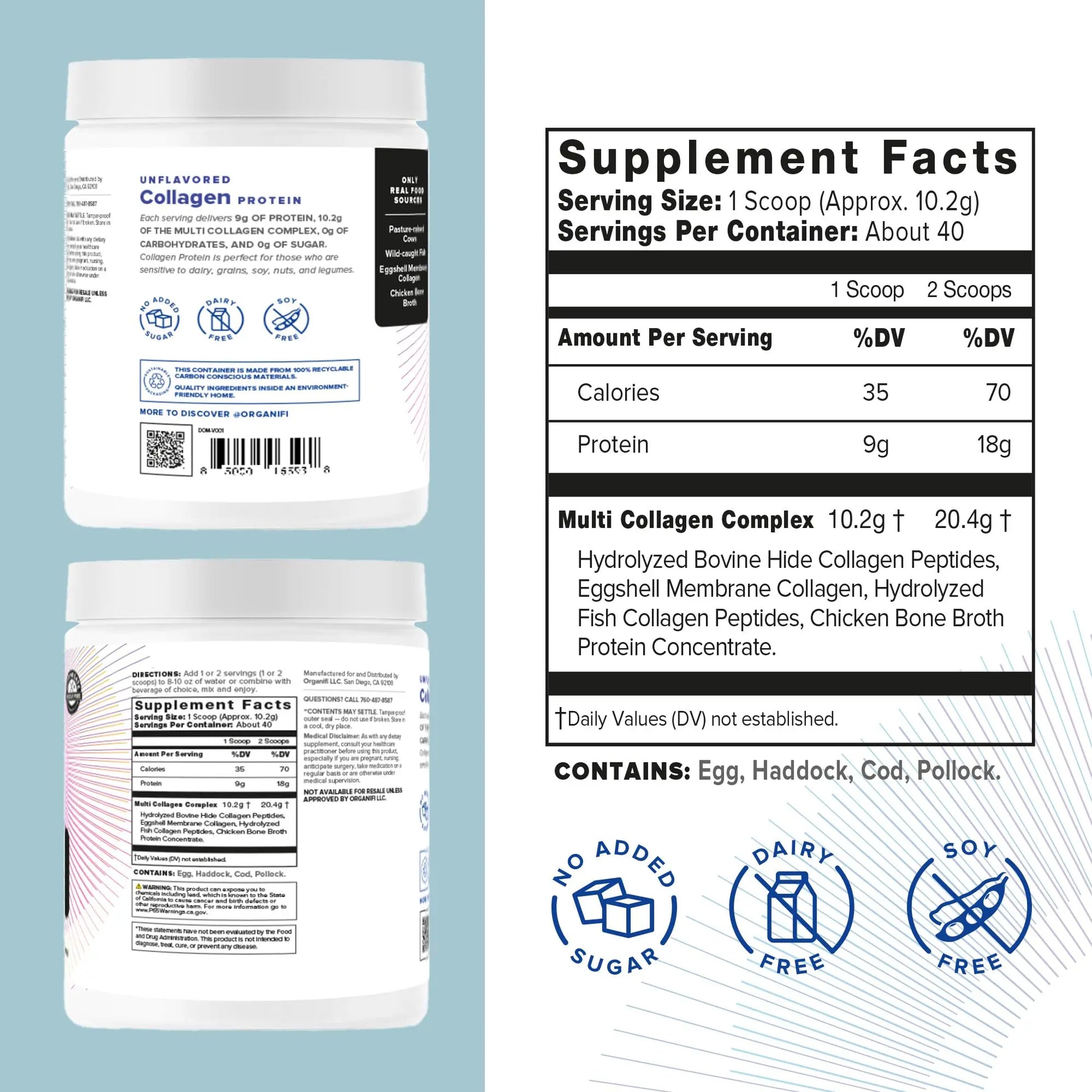 Organifi Unflavored Collagen Powder - Supports Stronger Skin, Nail, and Hair, 40 Servings Organifi Au supplements