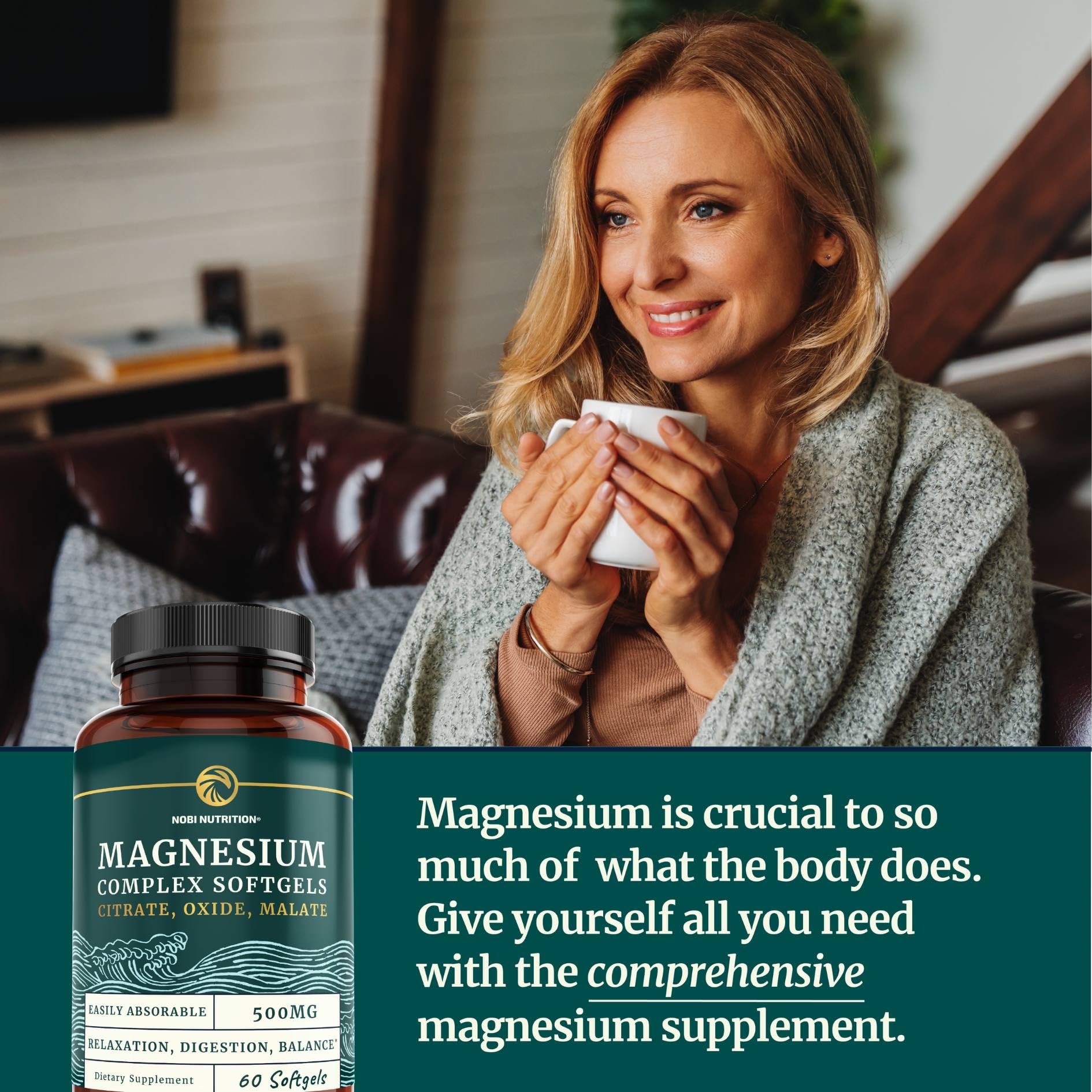 Triple Magnesium Softgels | Citrate, Malate, & Oxide | Highly Absorbable Magnesium Nobi Nutrition Au supplements