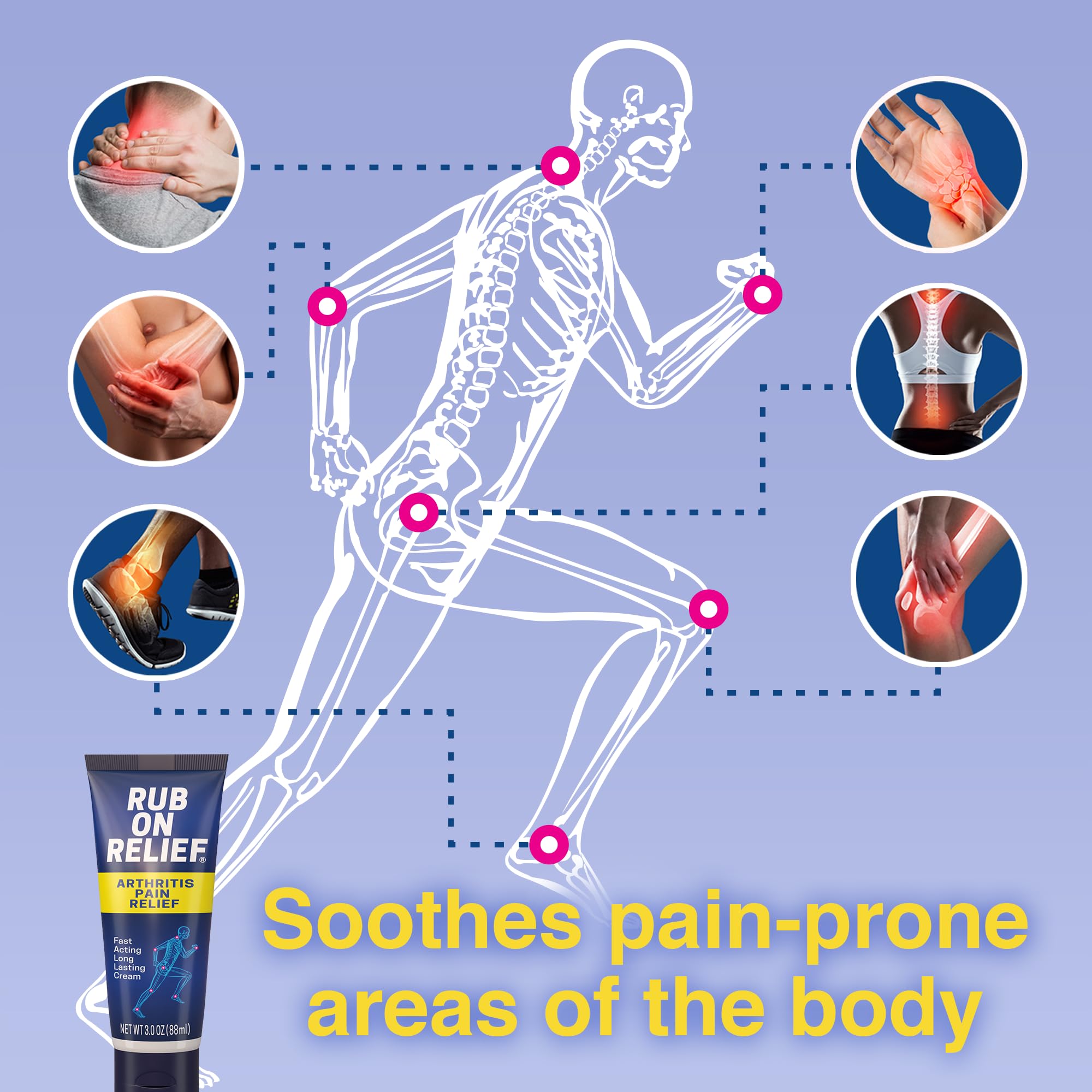 RUB ON RELIEF & HEAL-N-SOOTHE Bundle - Topical Pain Relief Cream for Joints, Knees, Shoulders and Back plus Proteolytic Enzymes for Joint Support for Men and Women - 2-Pack, 3oz Cream & 90 Capsules HEAL-N-SOOTHE Au supplements