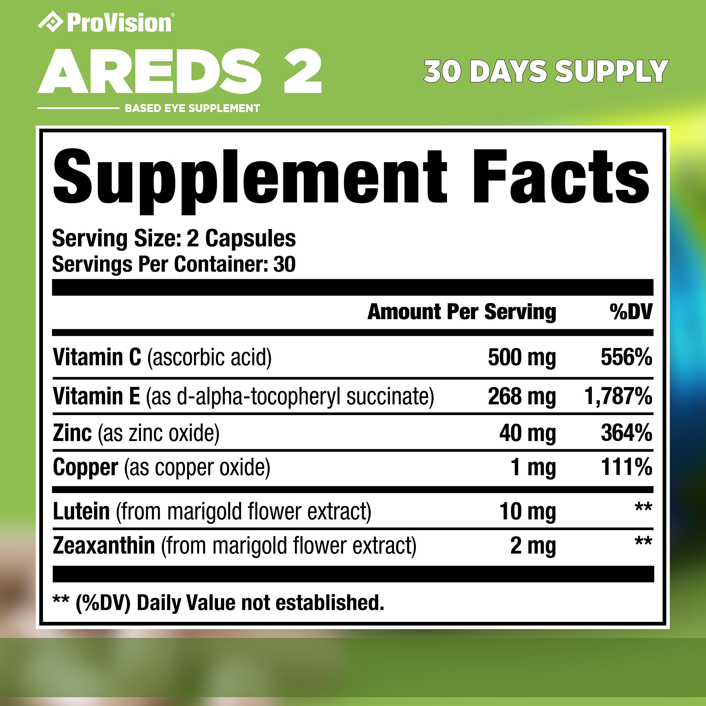 Provision AREDS 2 Eye Vitamins - Enhance Vision Supplements - Lutein Zeaxanthin Vision Complex - 60 Eye Supplement Capsules ProVision Au supplements