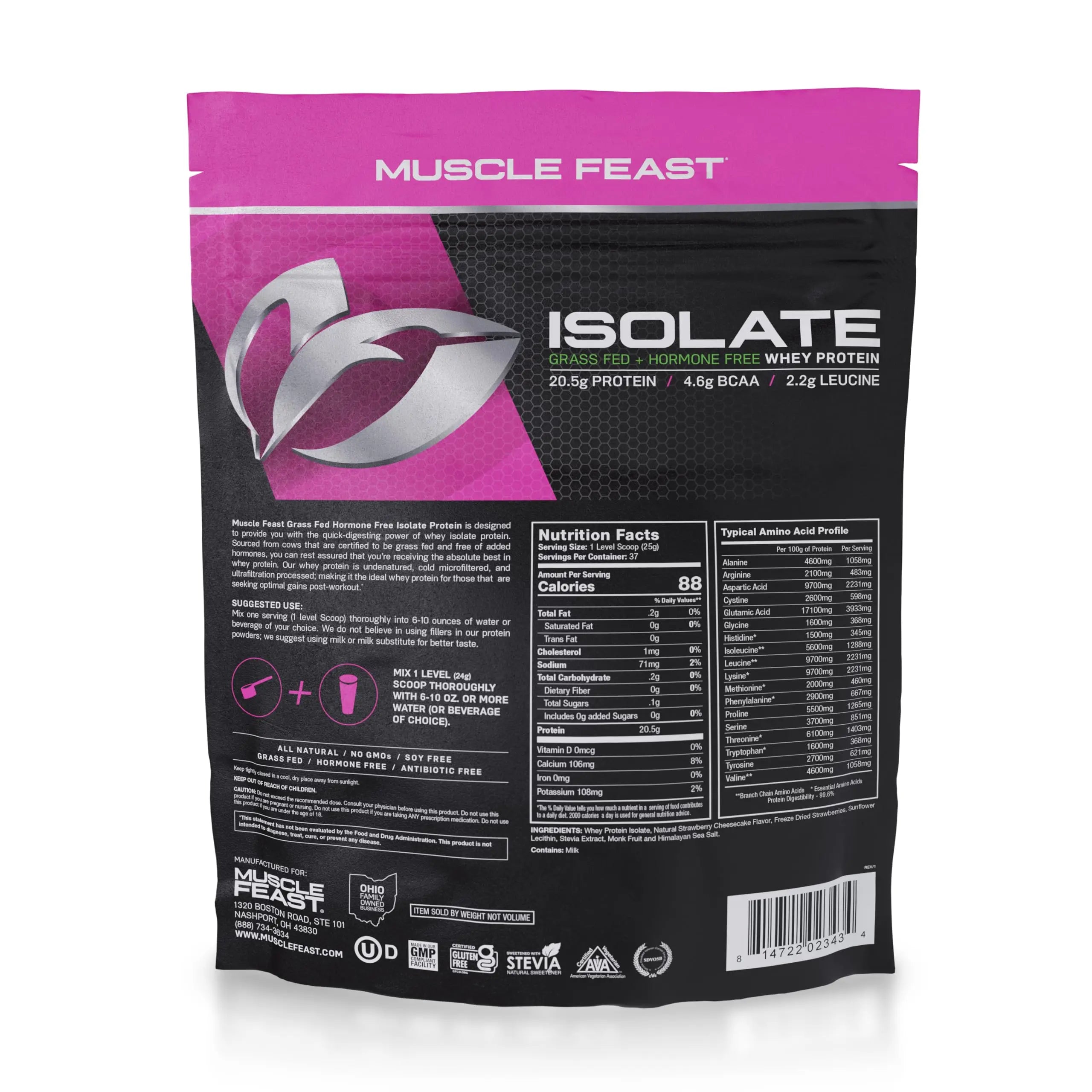 Muscle Feast Grass-Fed Whey Protein Isolate, All Natural Hormone Free Pasture Raised Muscle Feast Au supplements