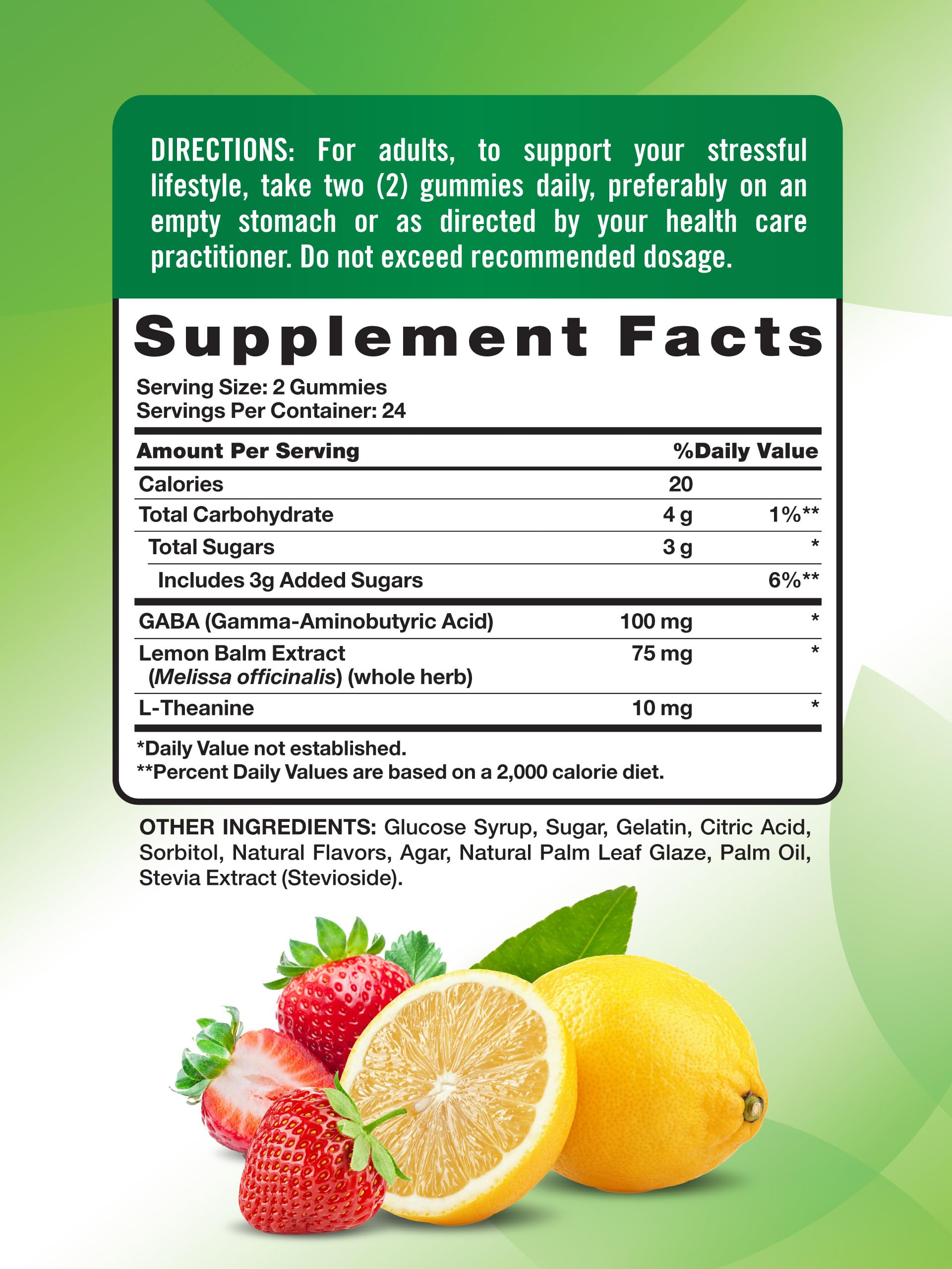 Nature's Truth Stress Relief Gummies for Adults | with Gaba, L Theanine, and Lemon Balm | Lemon Strawberry Flavor | Non-GMO & Gluten Free Supplement Nature's Truth Au supplements