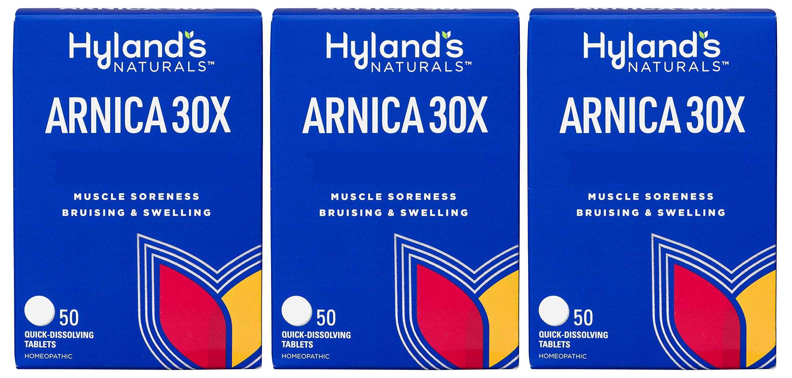 Hyland's Arnica 30x 50 Tablets (3 Pack = 150 Tablets), Bruising, Swelling, Muscle Pain Relief Hyland's Au supplements