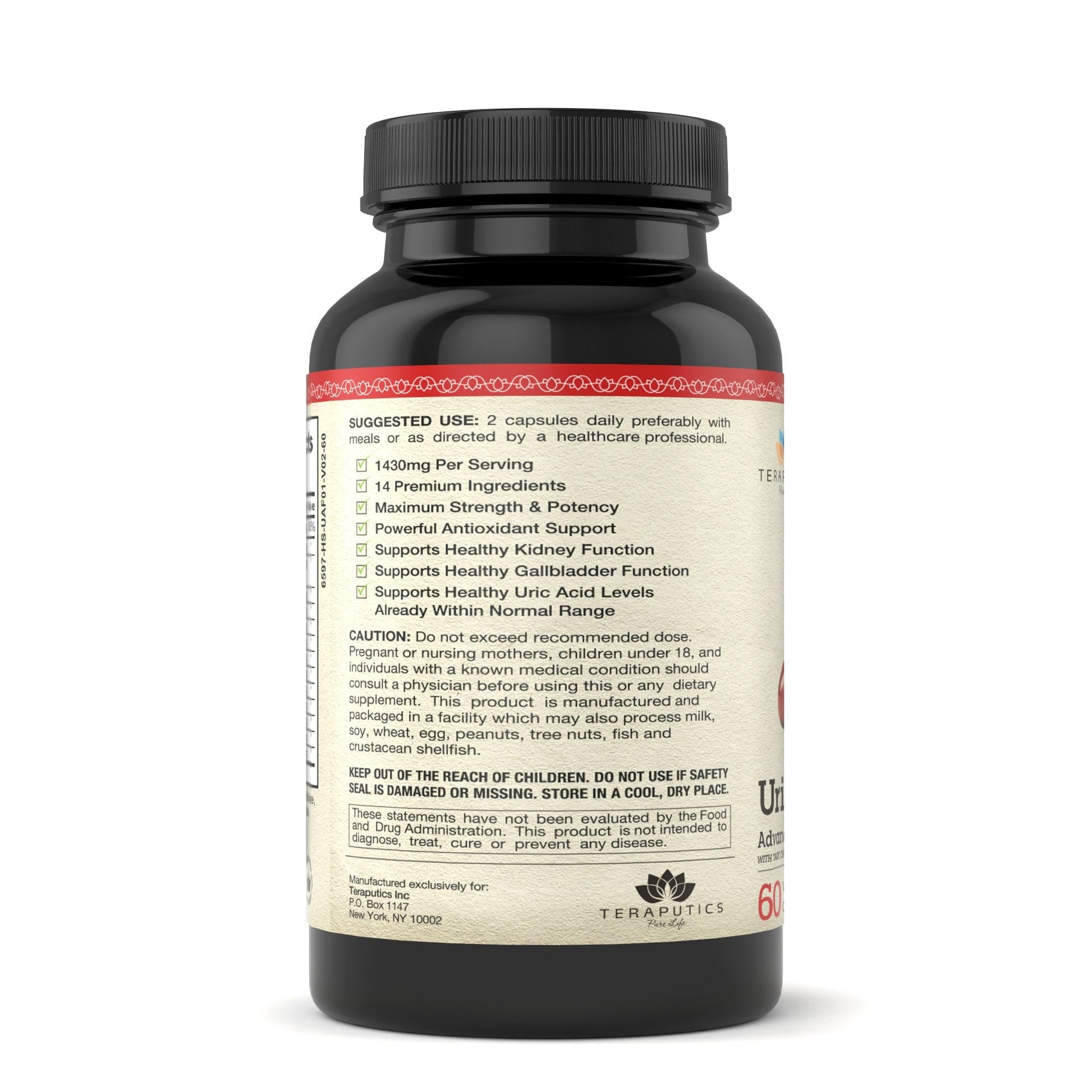 Uric Acid Support Formula | Advanced Uric Acid Cleanse & Kidney Support Supplement - Includes Tart Cherry Concentrate, Celery Seed Extract + 12 More High Potency Ingredients, 60 Veggie Capsules Teraputics Au supplements