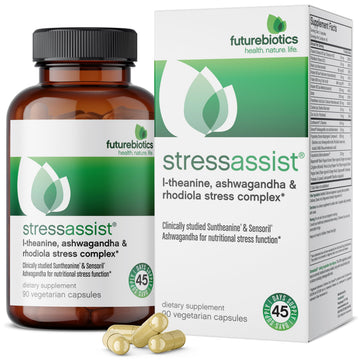 Futurebiotics Stressassist L-theanine Ashwagandha and Rhodiola Rosea Stress Complex - Natural Nutritional Stress Function, 90 Vegetarian Capsules Futurebiotics Au supplements