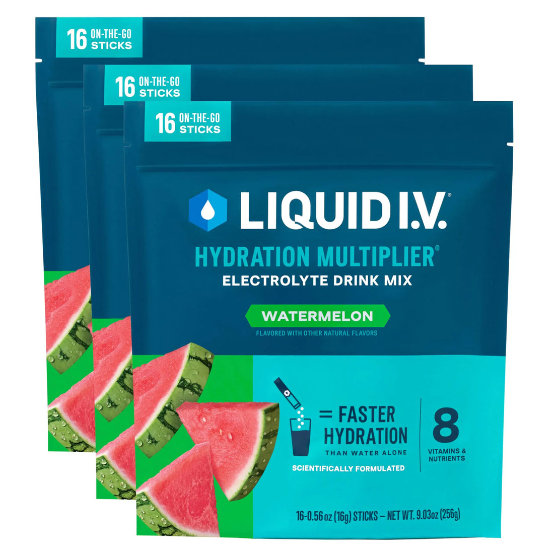 Liquid I.V.® Hydration Multiplier - Watermelon | Electrolyte Powder Drink Mix | 3 Pack (48 Servings) Liquid I.V. Au supplements