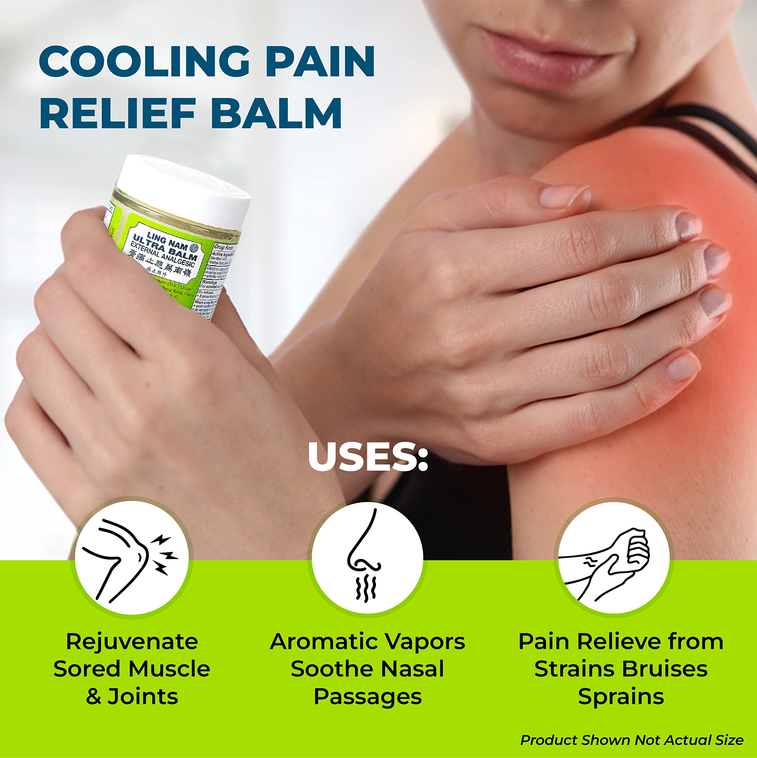 Ling Nam Ultra Balm External Analgesic, for Cooling Pain Relief Simple Backache Arthritis Strains Bruises Sprain, Muscle Pain, Muscle Soreness, 2.3oz (Pack of 3) Ling Nam Au supplements