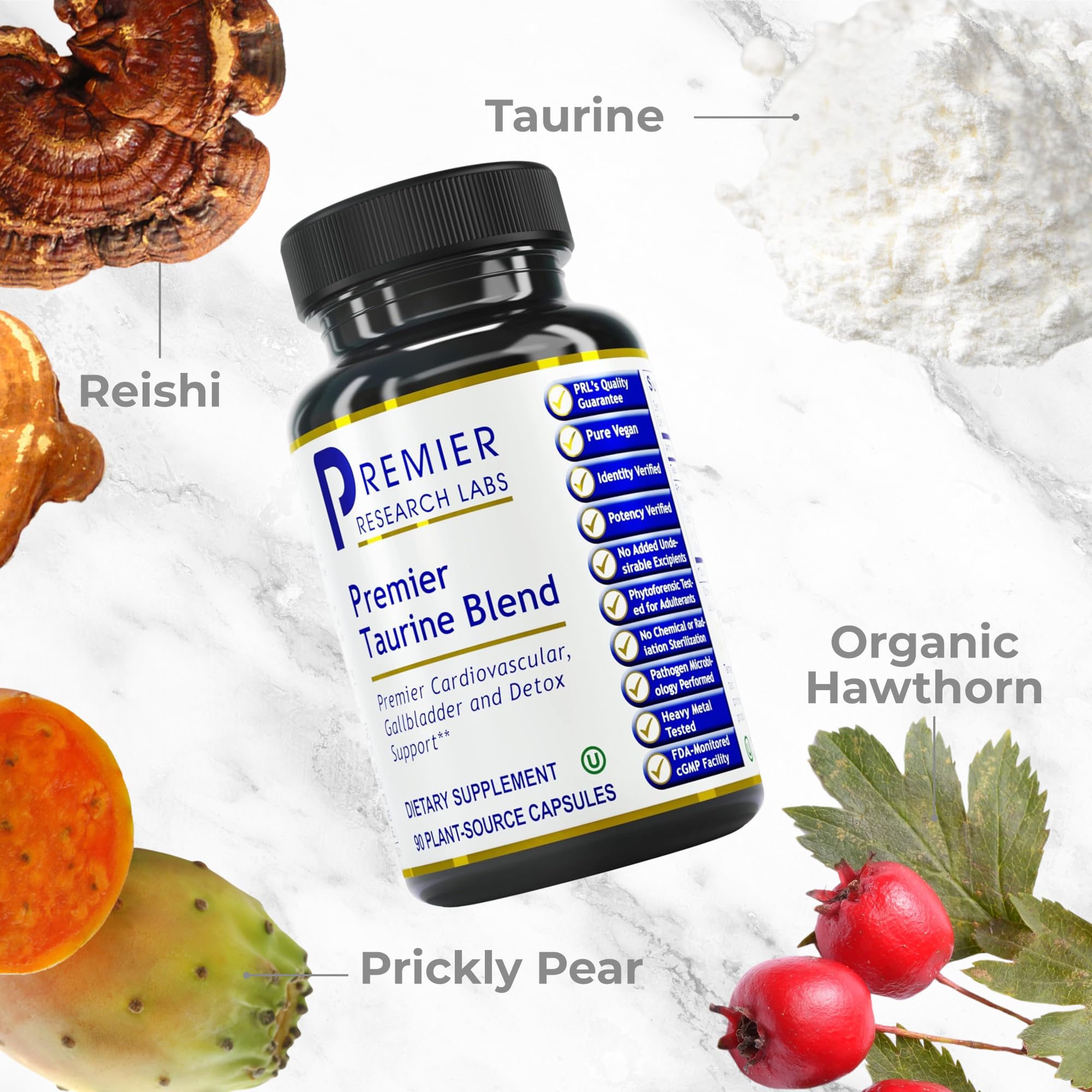 Premier Research Labs Taurine Blend - Taurine Supplement, Taurine Pills, L Taurine Amino Acid Supplement for Liver, Gallbladder, Brain & Heart Health, for Women & Men - 90 Vegetarian Capsules Premier Research Labs Au supplements