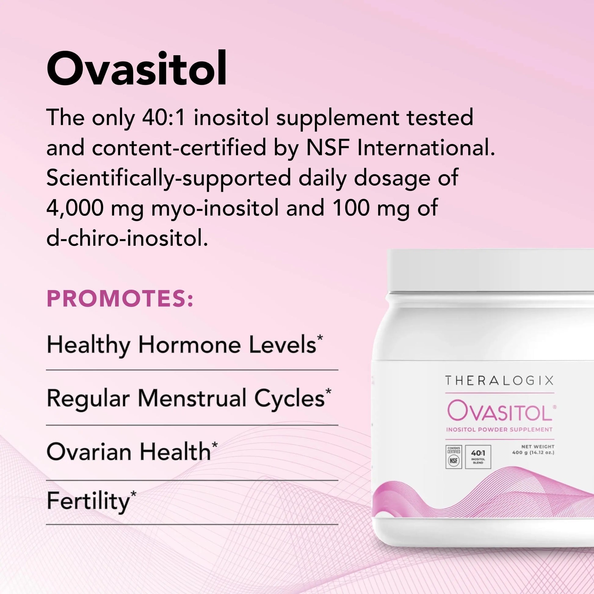 Theralogix Ovasitol Inositol Powder - 180 Servings - Myo-Inositol & D-Chiro Inositol Theralogix Au supplements
