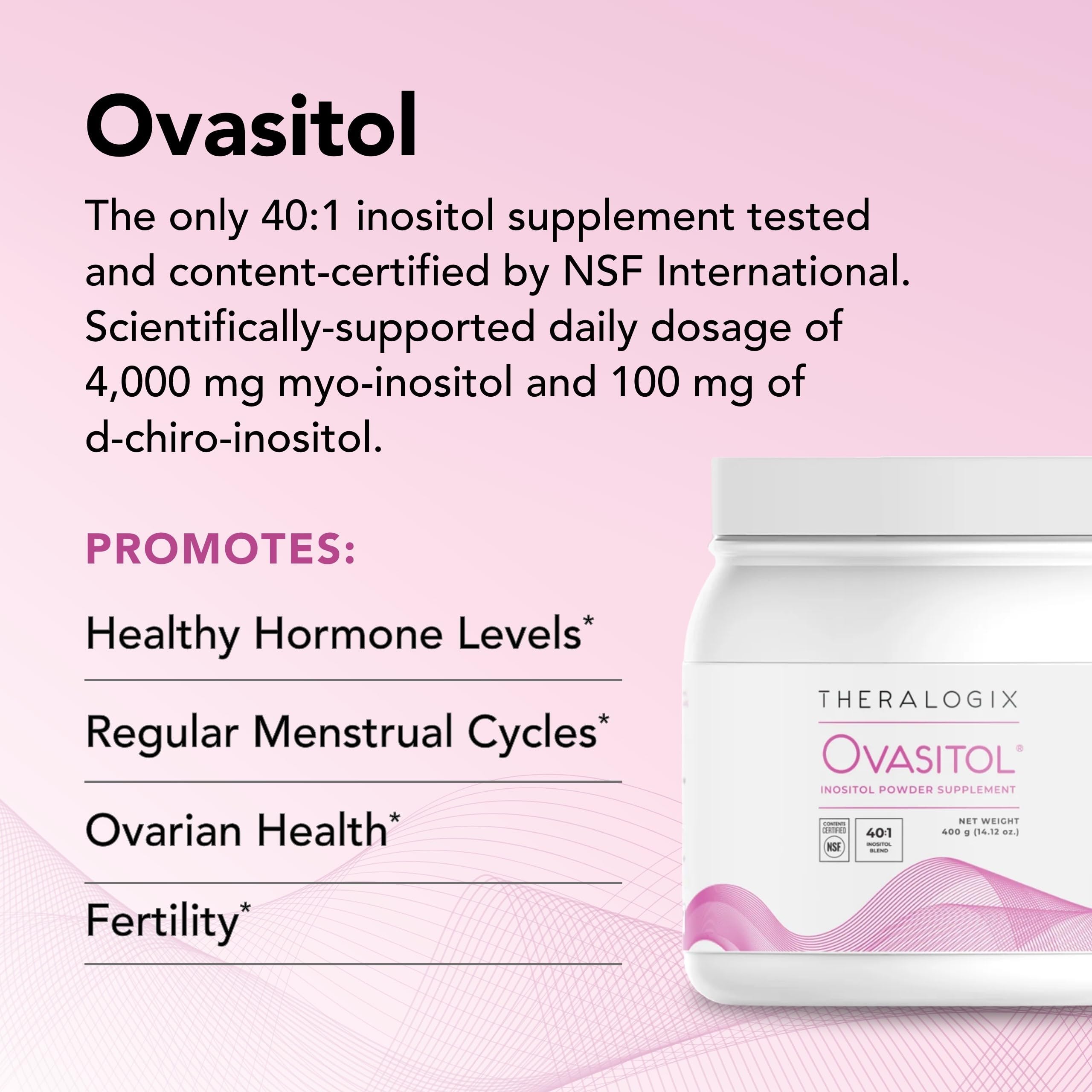 Theralogix Ovasitol Inositol Powder - 60 Servings - Myo-Inositol & D-Chiro Inositol Theralogix Au supplements