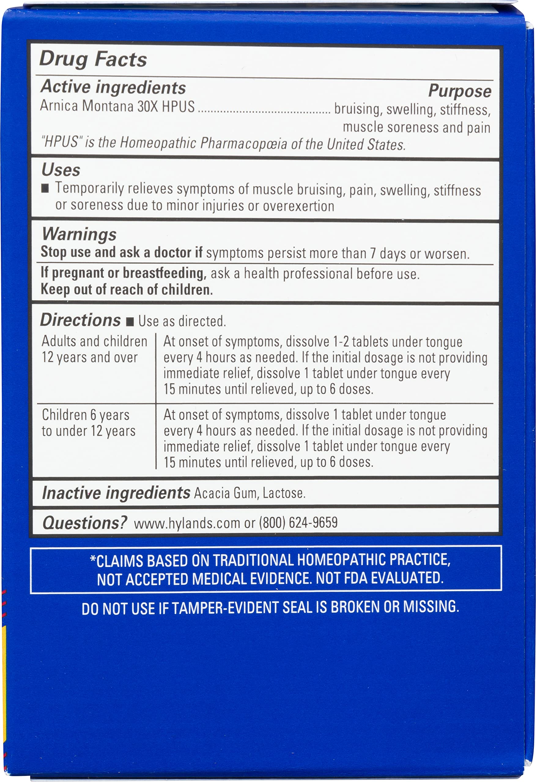 Hyland's Arnica 30x 50 Tablets (3 Pack = 150 Tablets), Bruising, Swelling, Muscle Pain Relief Hyland's Au supplements