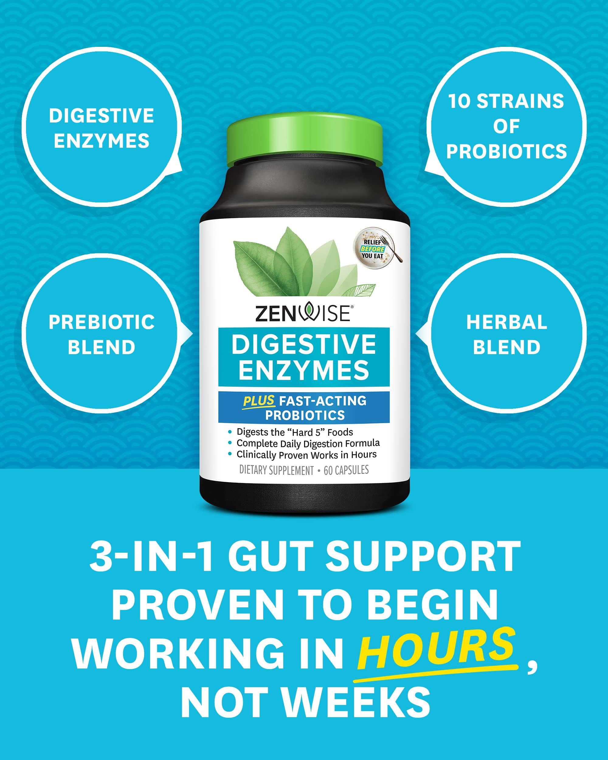 Zenwise Health Digestive Enzymes - Probiotic Multi Enzymes with Probiotics Zenwise Health Au supplements