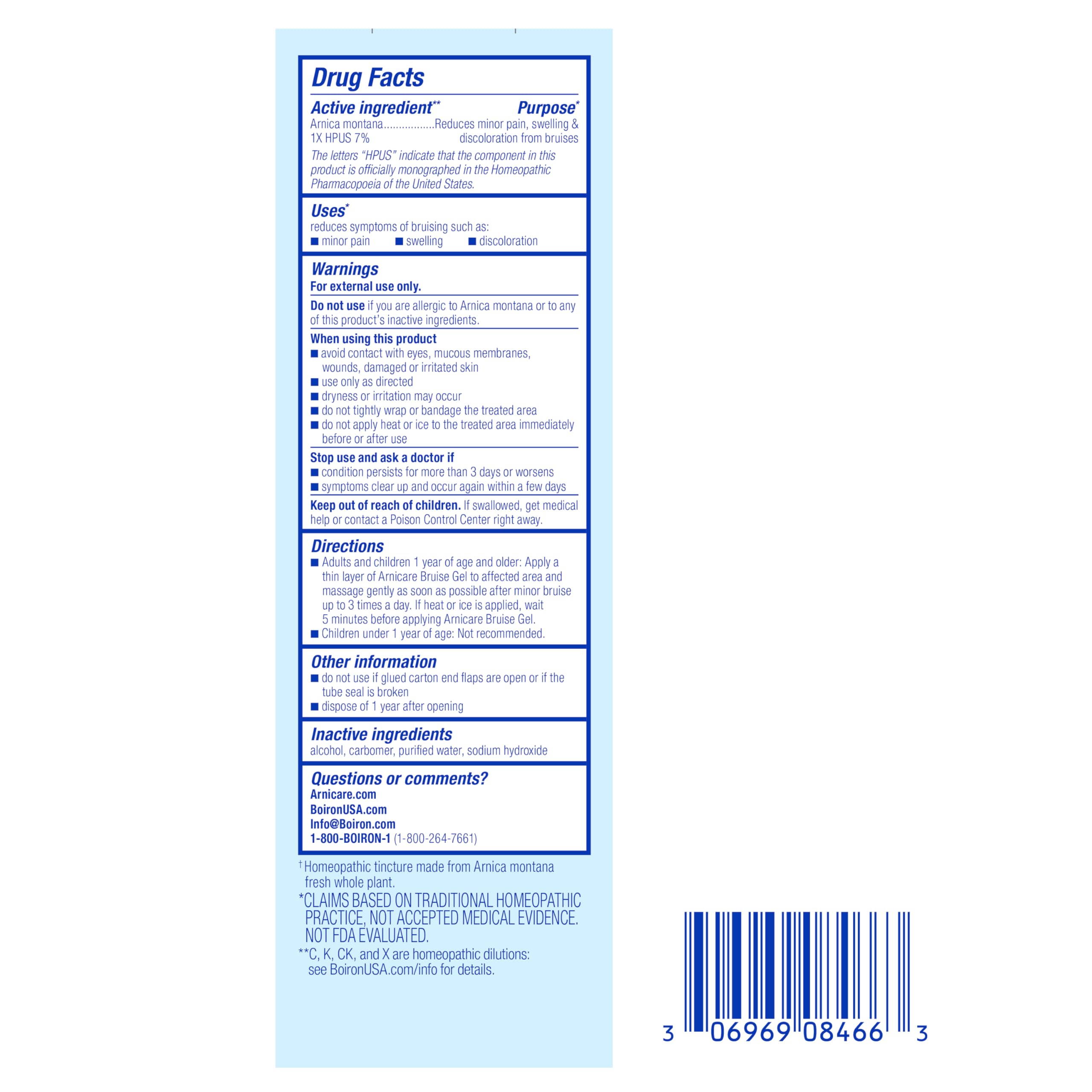 Boiron Arnicare Bruise Gel for Pain, Inflammation or Swelling, Soreness, and Discoloration - Non-greasy and Fragrance-Free - 4.2 oz Boiron Au supplements