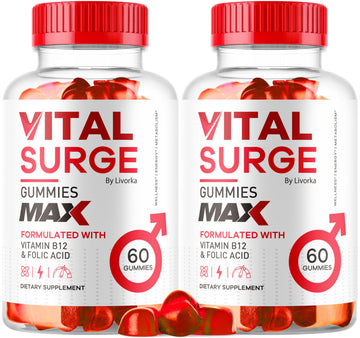 (2 Pack) Vital Surge - Vital Surge for Men, Max Maximum Strength 1050 MG, VitalSurge Supplement Support Gummy Advanced Formula, Premium Vitamin Gomitas (120 Gummies) LIVORKA Au supplements