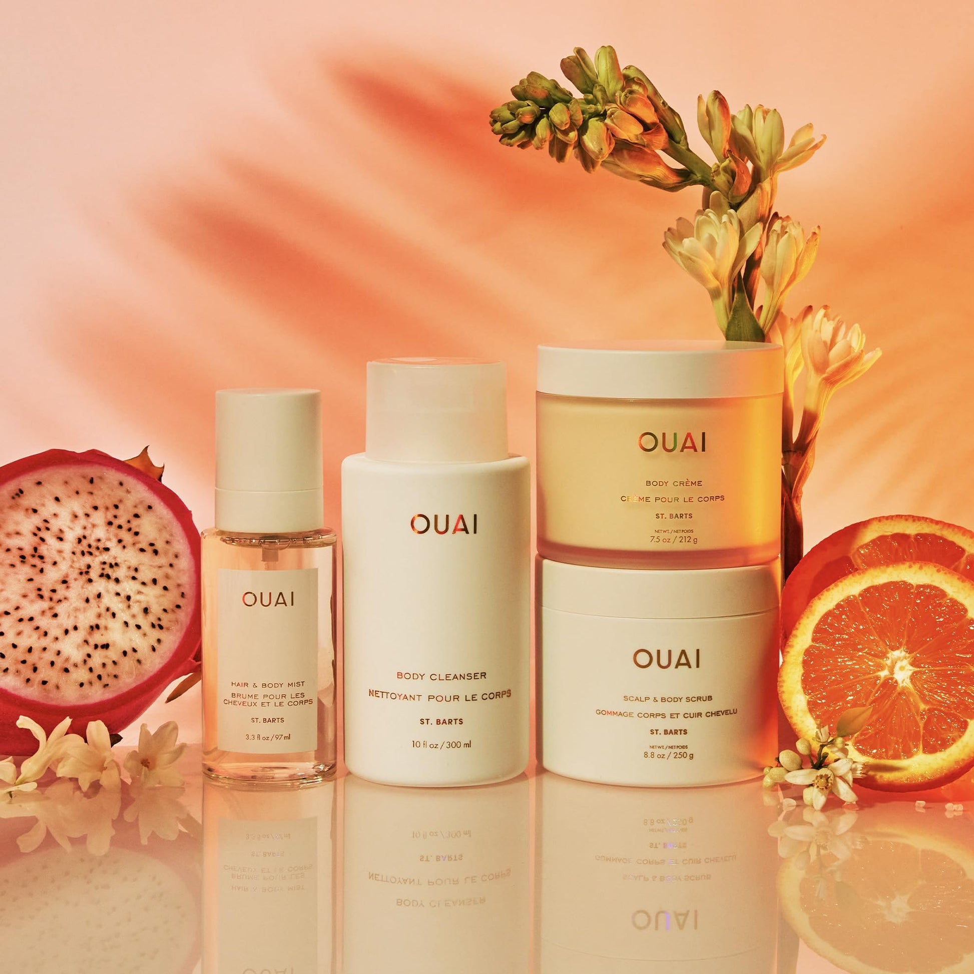 OUAI St. Barts Hair & Body Gift Set - Tropical-Scented Body Care for Women & Men - Includes Full Size Hydrating Body Cream & Deluxe Hair and Body Mist (2 Count) OUAI Au supplements