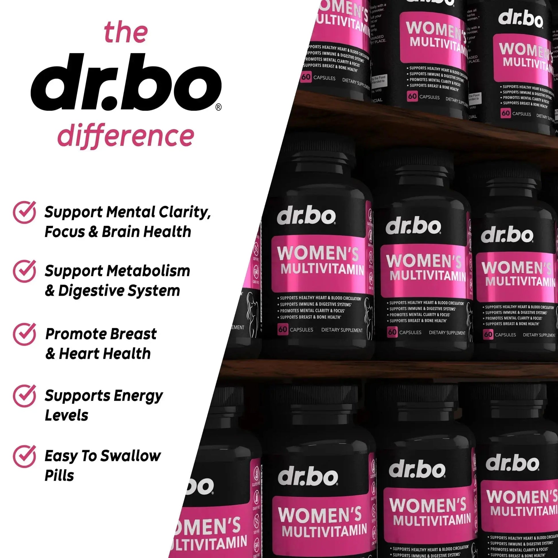 Womens Multivitamin - Natural Daily Multi Vitamins for Women - Womans Energy Vitamin DR. BO Au supplements