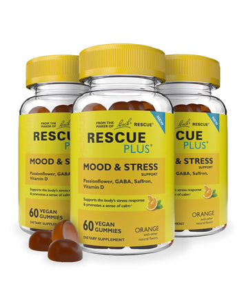 RESCUE Bach Plus Mood & Stress Support Gummies, Daytime Dietary Supplement with Passionflower RESCUE Au supplements