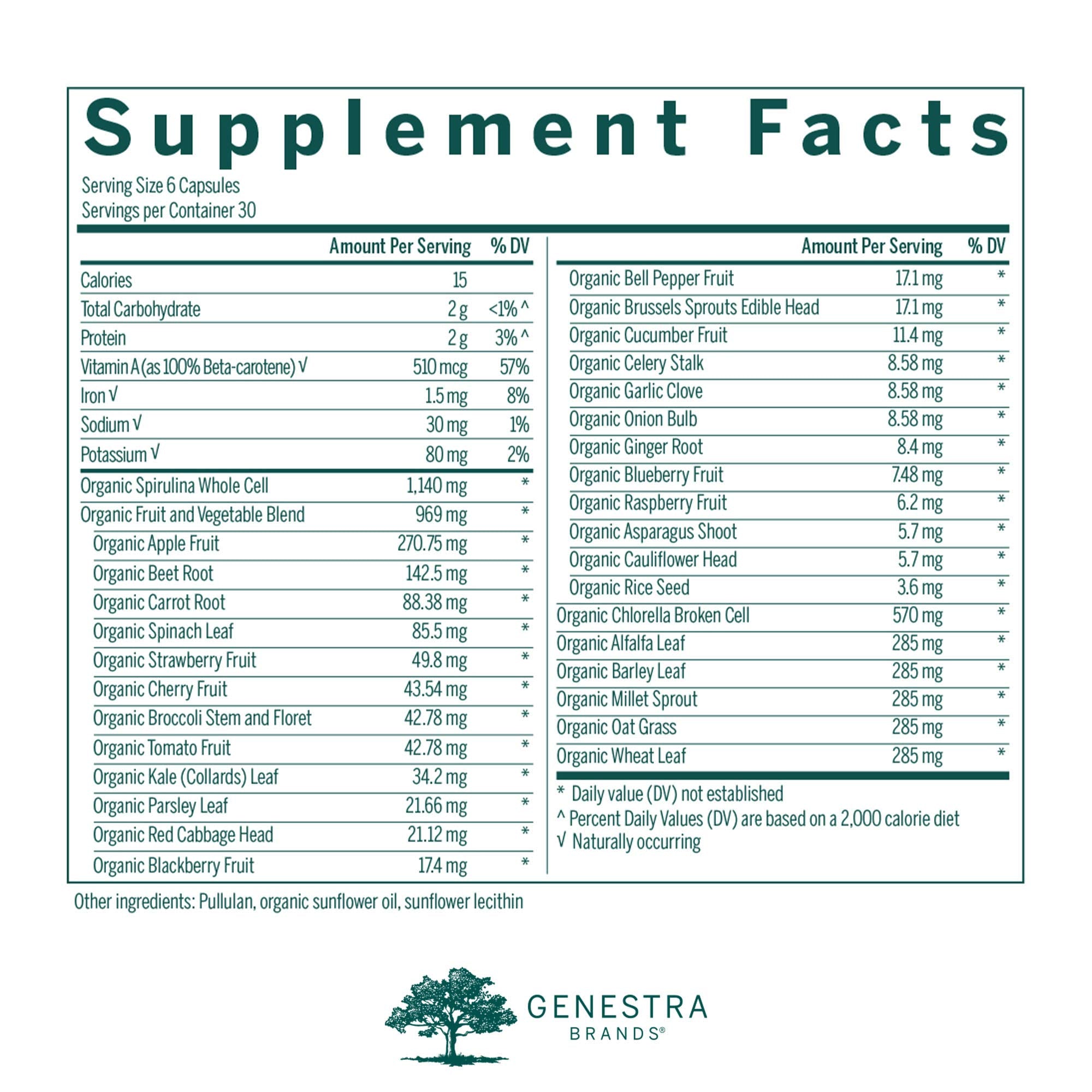 Genestra Brands Phyto Greens Capsules | Vitamins, Dietary Fiber and Enzymes for Optimum Nutrition | 180 Capsules Genestra Brands Au supplements