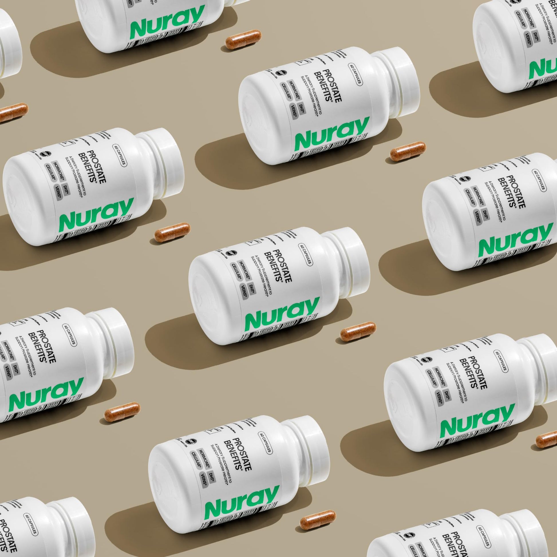 Nuray Prostate Support Supplement for Men and Women with Saw Palmetto, Vitamin C, Vitamin E, Zinc, Stinging Nettle & Alpha Lipoic Acid - 60 Vegetarian Capsules Nuray Au supplements
