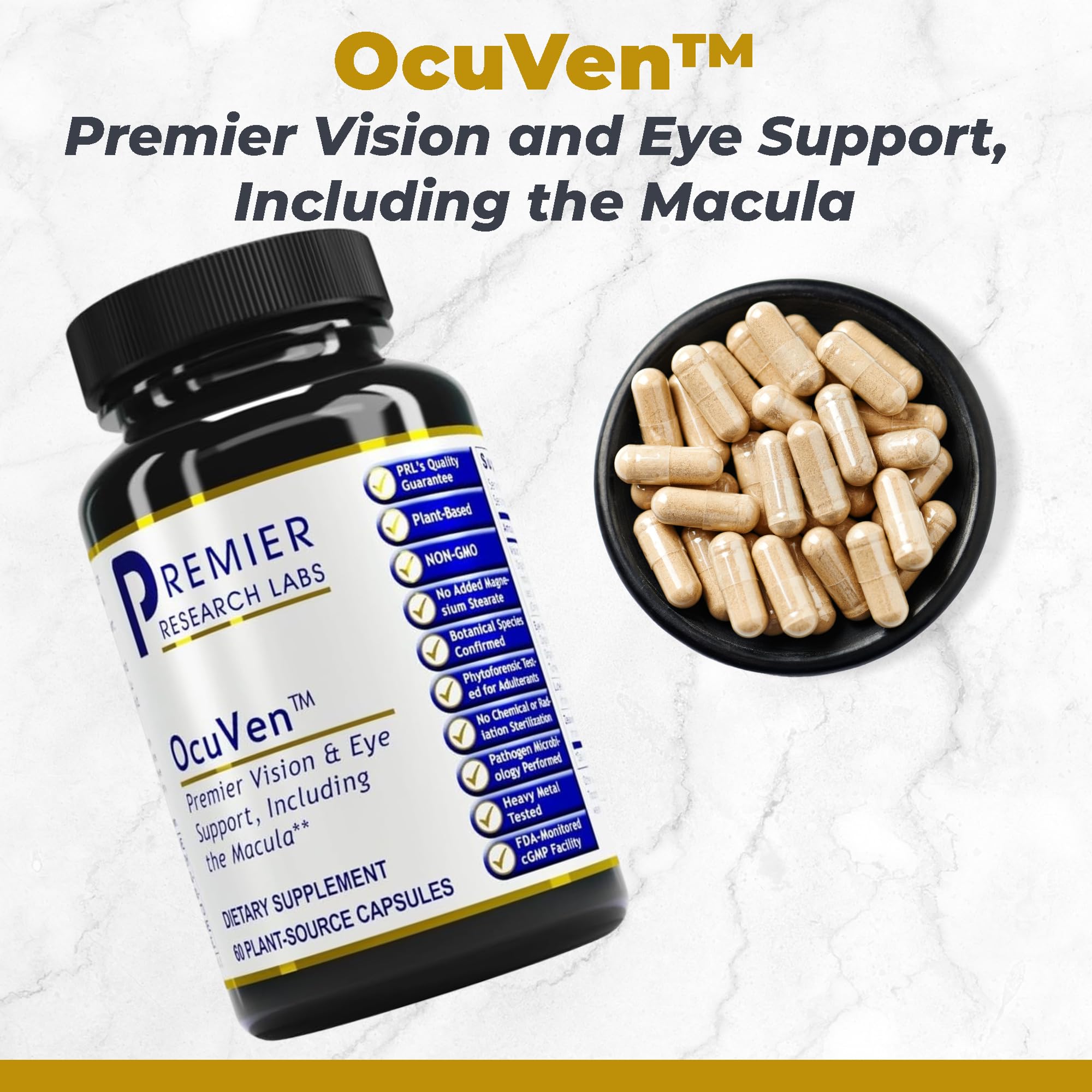 Premier Research Labs OcuVen - Lutein and Zeaxanthin Supplement, Eye Vitamins, Eye Health Supplements for Adults & Seniors, Vision Supplements, Macular Health, Eye Care - 60 Vegetarian Capsules Premier Research Labs Au supplements