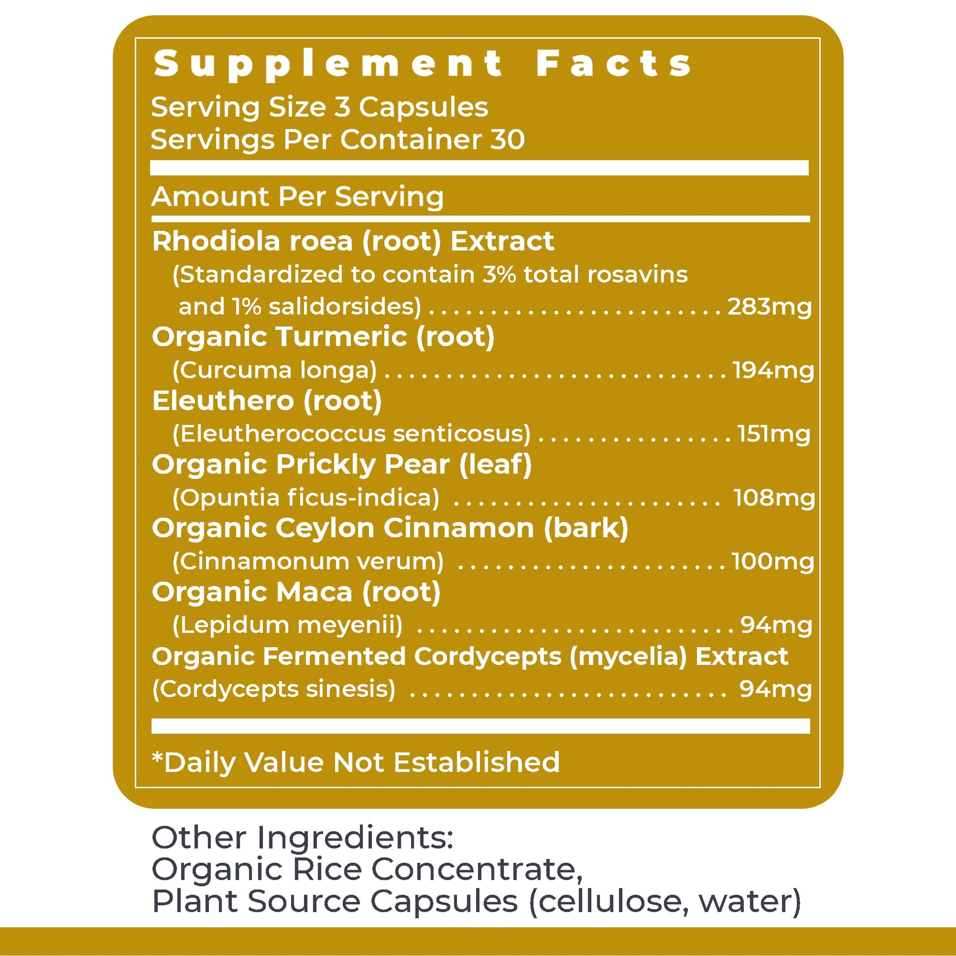 Premier Research Labs Adaptogen-R3 Supplement - Rhodiola Rosea Supplement with Maca Root, Adaptogen Complex for Stress, Heart & Metabolic Health - 90 Vegetarian Capsules Premier Research Labs Au supplements
