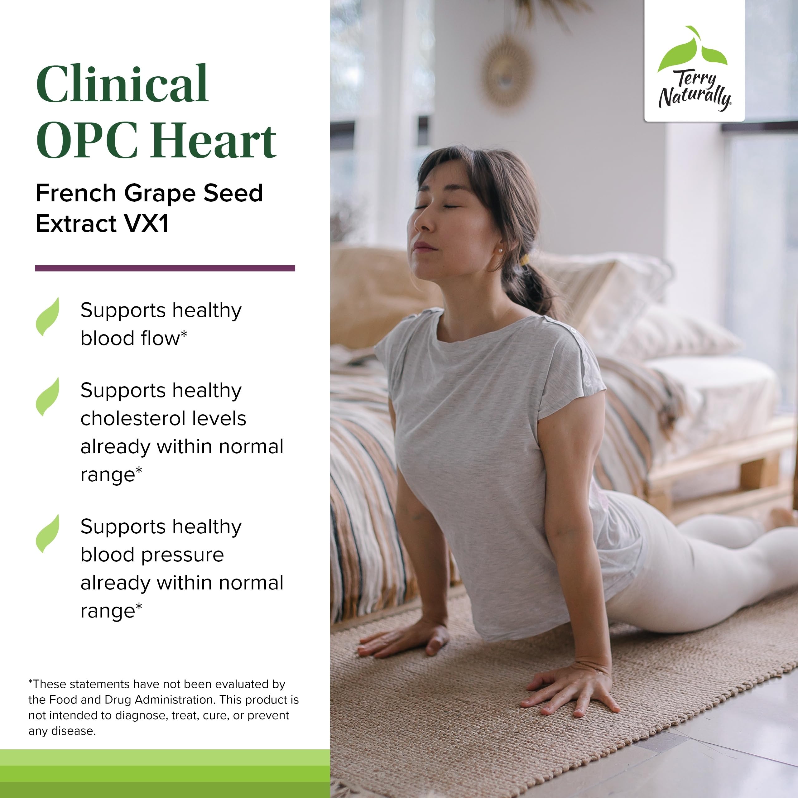 Terry Naturally Clinical OPC Heart - Heart Health Supplement with Magnesium, Vitamin B6, Grape Seed Extract - Dietary Supplement for Artery Health & Circulation - 60 Capsules Terry Naturally Au supplements