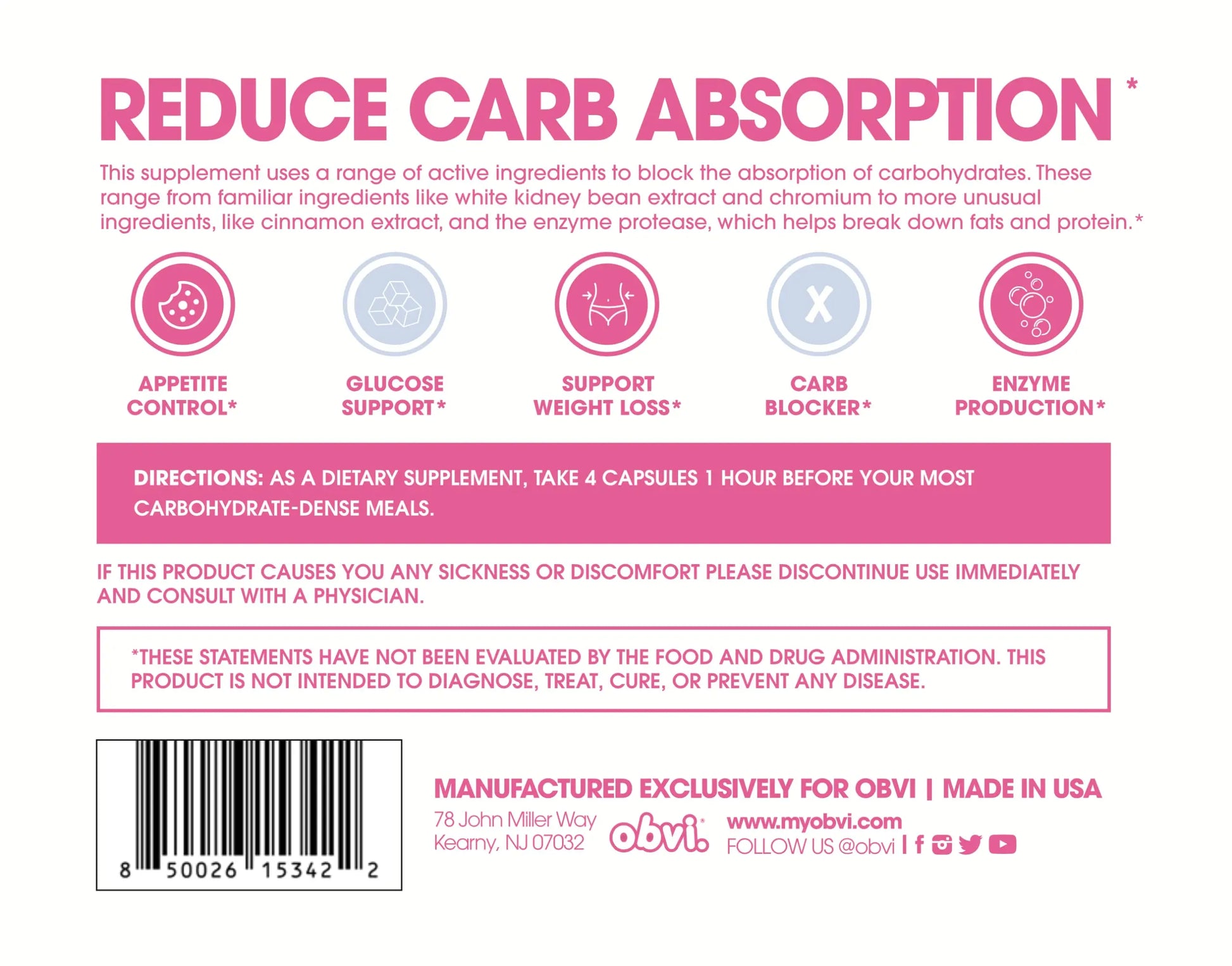 Obvi Guilt Free Carb Blocker, Block Carb Absorption, Support Weight Loss, Healthier Nails Obvi Au supplements