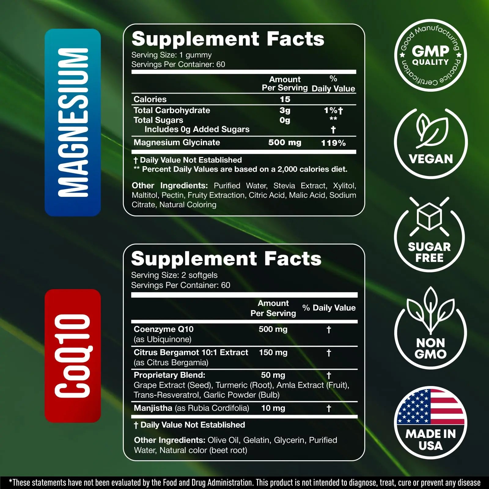 CoQ10 500mg + Magnesium Glycinate Gummies Bundle – High Absorption Coenzyme Q10 120 Softgels & 60 Sugar-Free Sleep Gummies – Heart, Energy & Mood Support – Enhanced Formula, USA Made JOYLI Nutrition Au supplements