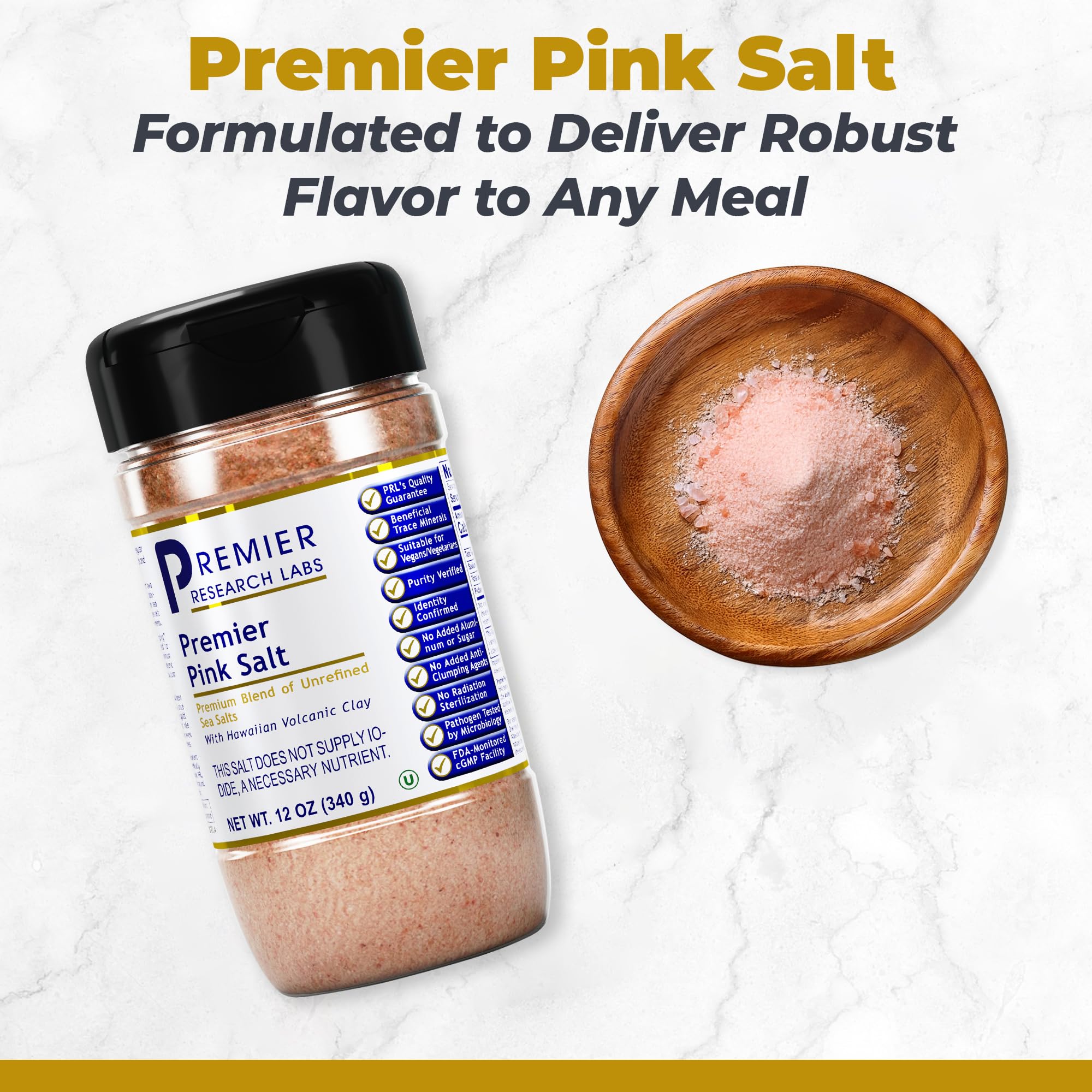 Premier Research Labs Pink Salt - Our Pink Sea Salt is a Hawaiian Red Alaea Sea Salt and Australian Salt Blend for Cooking, Baking with Minerals and Rich Taste - 12 oz Premier Research Labs Au supplements