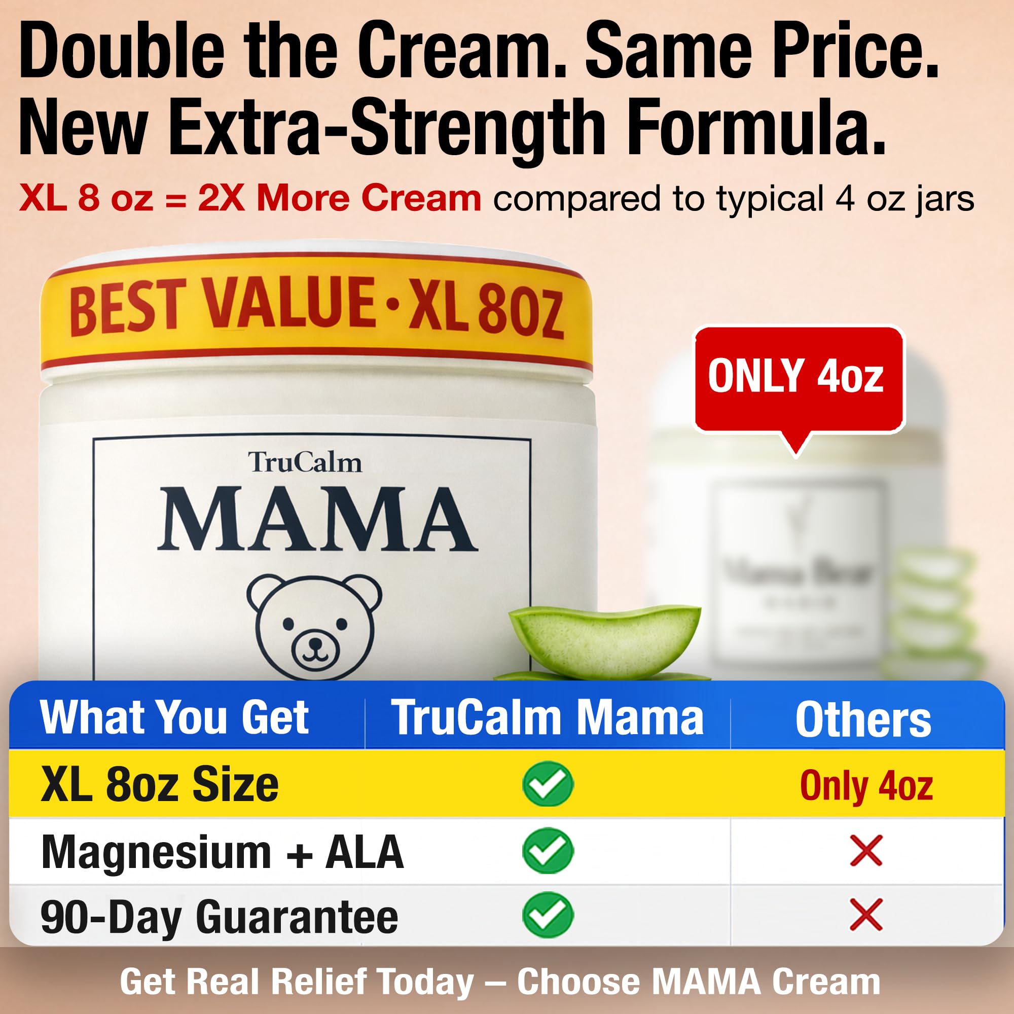 Mama Lotion – Neuropathy Nerve Relief Cream with Magnesium Chloride - Maximum Strength Comfort for Feet, Hands, Legs, Toes - Fast-Absorbing and Non-Greasy Formula for Food and Leg Comfort - 8 Oz TruCalm Mama Au supplements