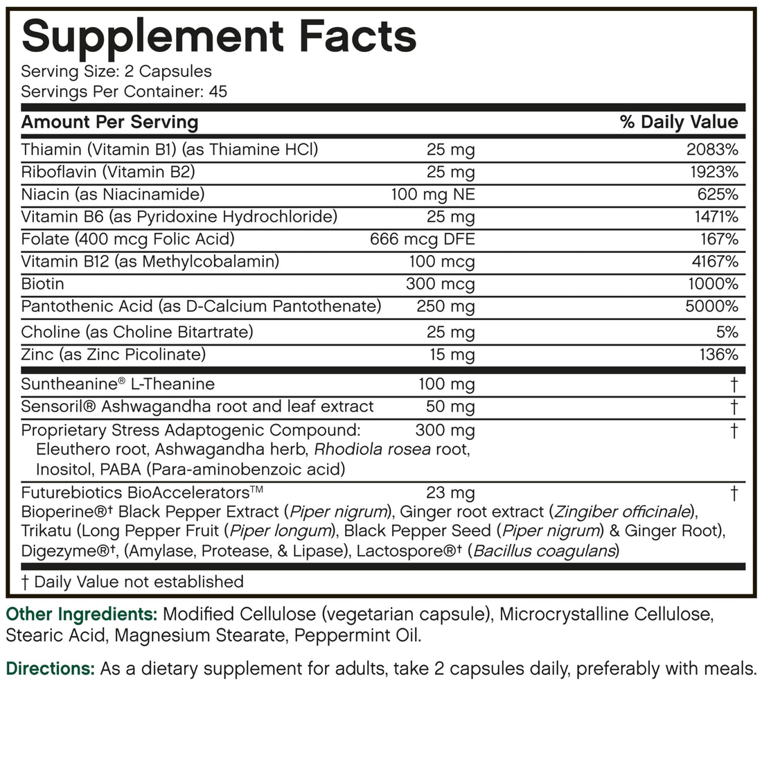 Futurebiotics Stressassist L-theanine Ashwagandha and Rhodiola Rosea Stress Complex - Natural Nutritional Stress Function, 90 Vegetarian Capsules Futurebiotics Au supplements
