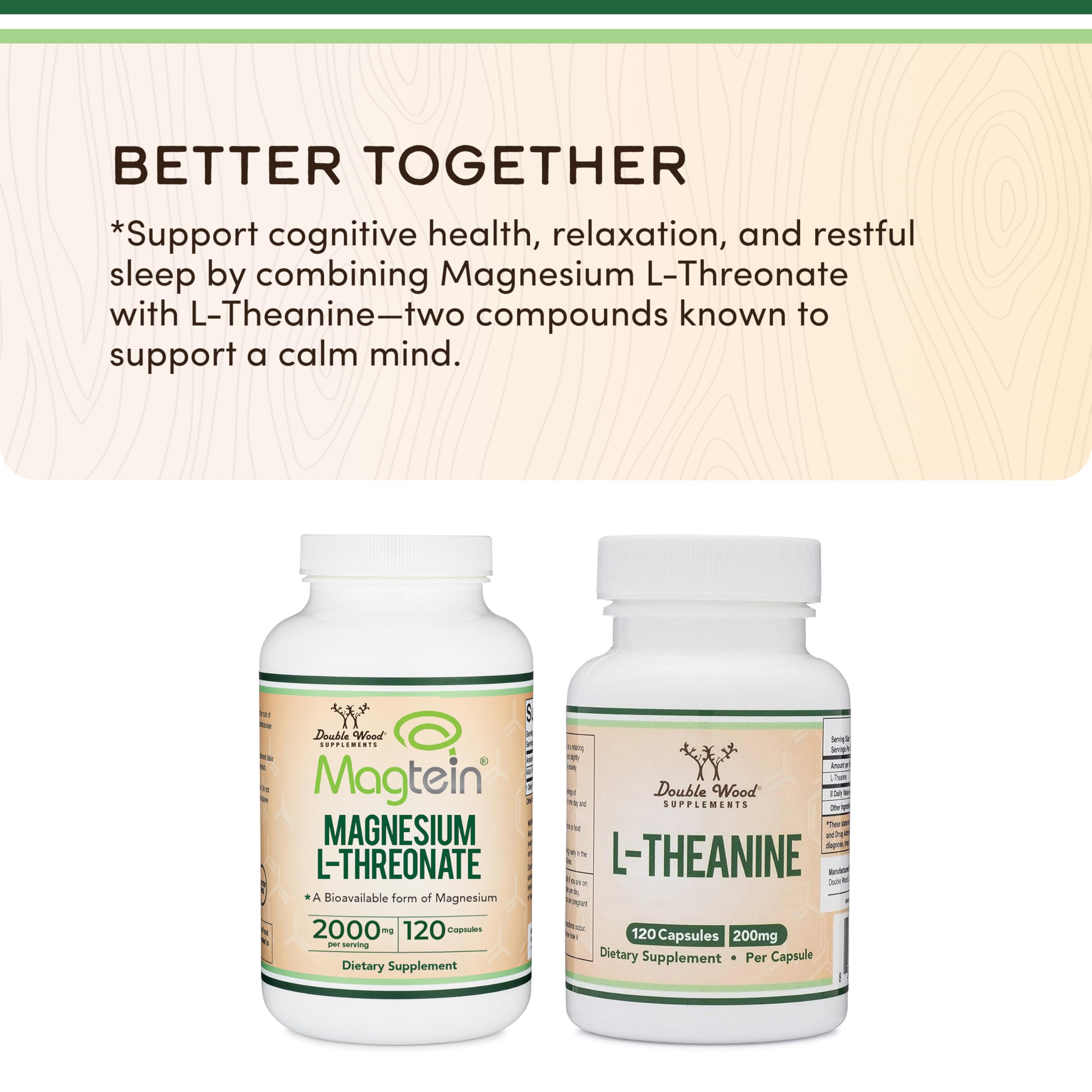 Magnesium L Threonate, Magtein, Sleep and Cognitive Support – High Absorption – Most Bioavailable Form of Magnesium – 2,000 mg – 120 Capsules Double Wood Supplements Au supplements