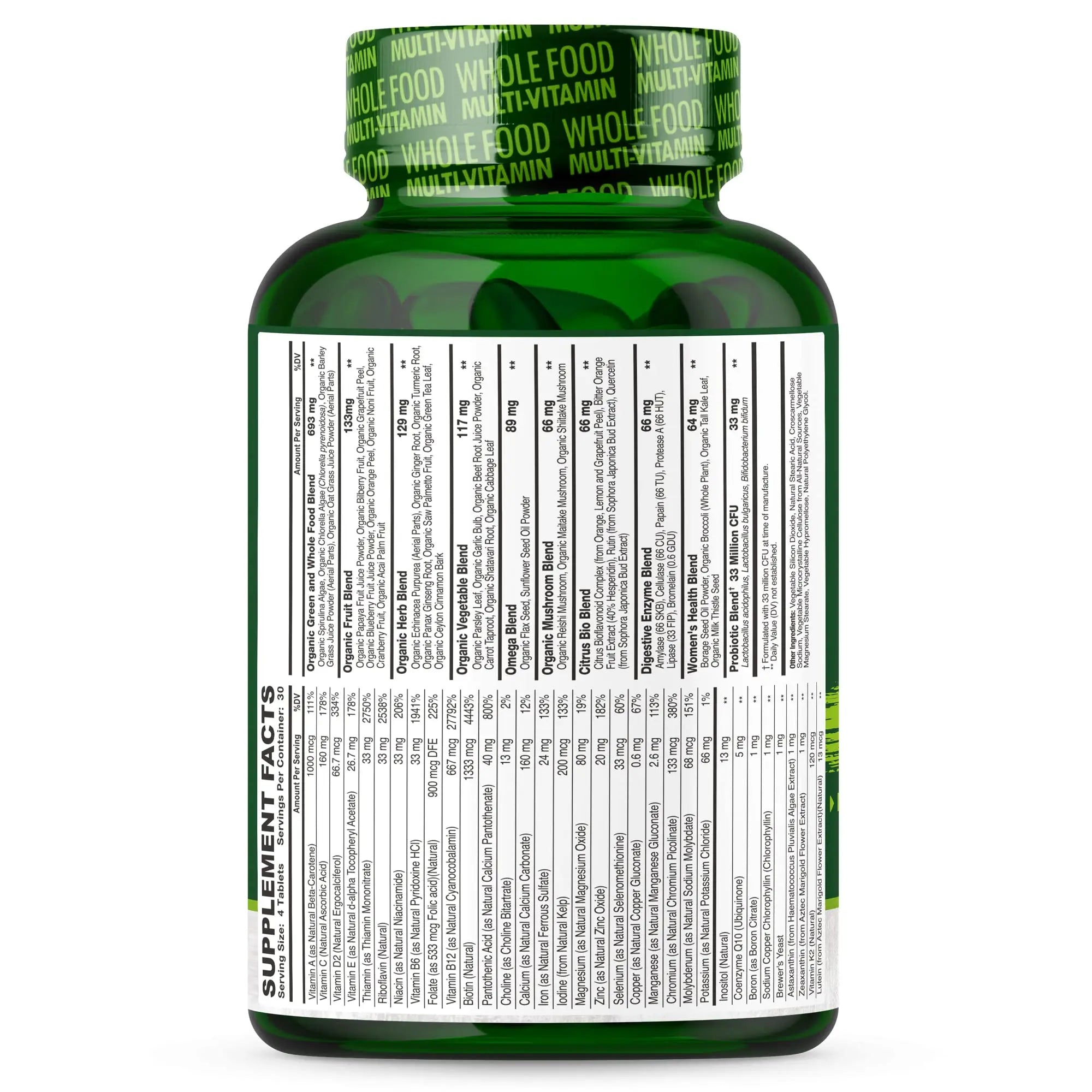 Wholesome Wellness Whole Food Multivitamin for Women - Natural Multi Vitamins, Minerals, Organic Extracts - 120 Tablets Wholesome Wellness Au supplements