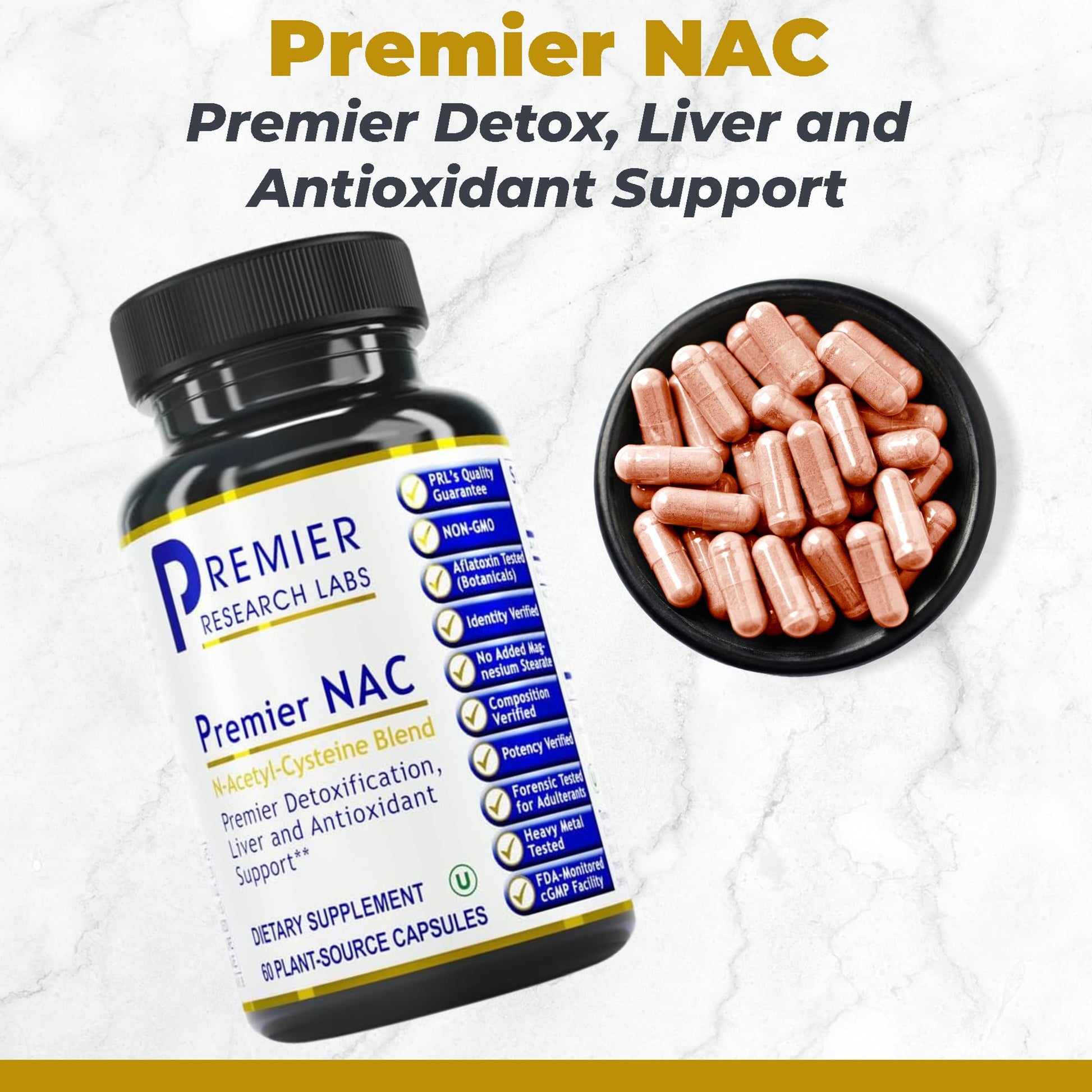 Premier Research Labs Premier NAC - NAC Supplement N-Acetyl Cysteine, N-Acetyl-L-Cysteine, Liver & Immune Support, 300mg NAC Per Capsule - 60 Vegetarian Capsules Premier Research Labs Au supplements