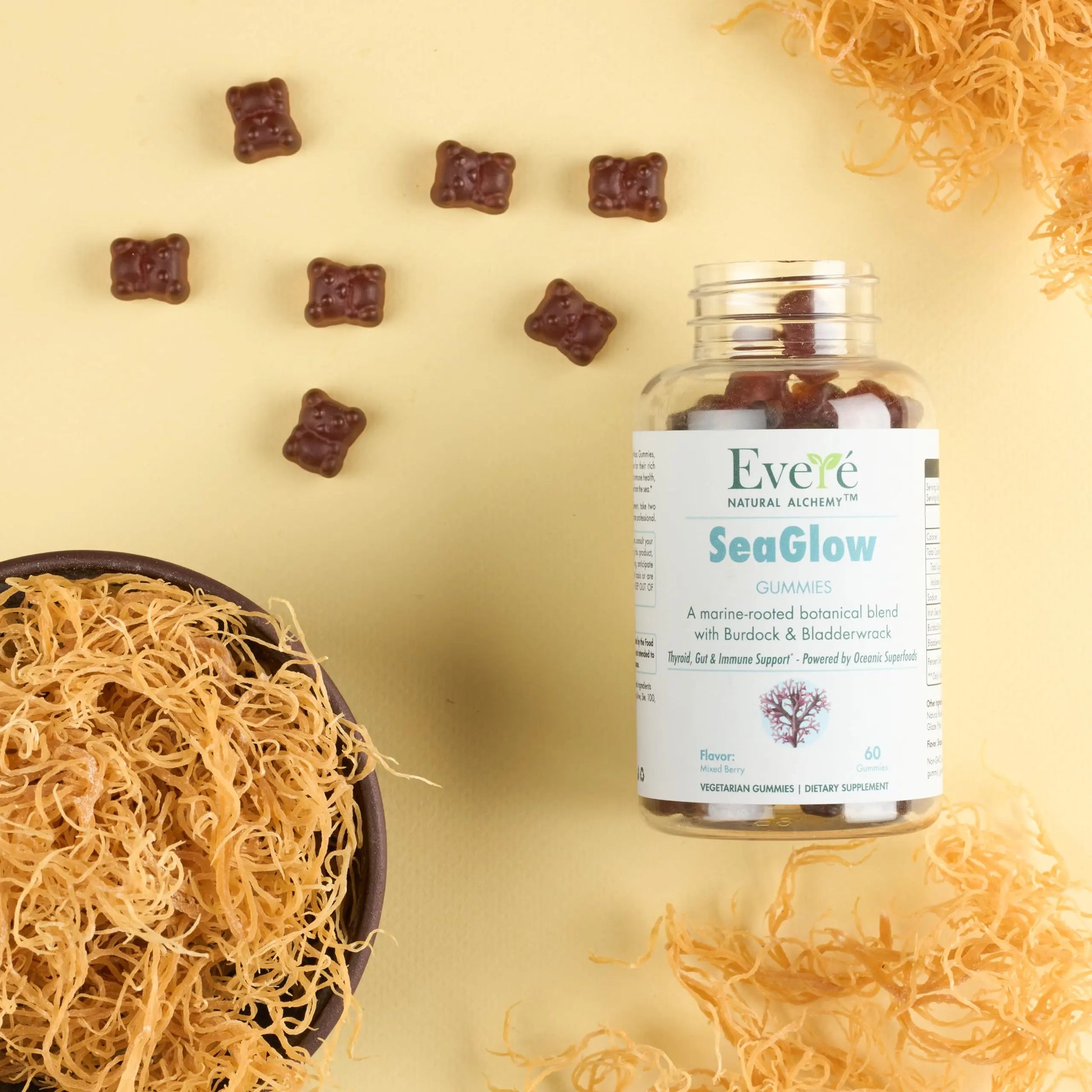The EverÉ Natural Alchemy Sea Moss with Bladderwrack & Burdock Root – Vegan, Plant-Based Gummies with Minerals & Botanicals – Mixed-Berry Flavor, Non-GMO & Gluten-Free The EverÉ Natural Alchemy Au supplements