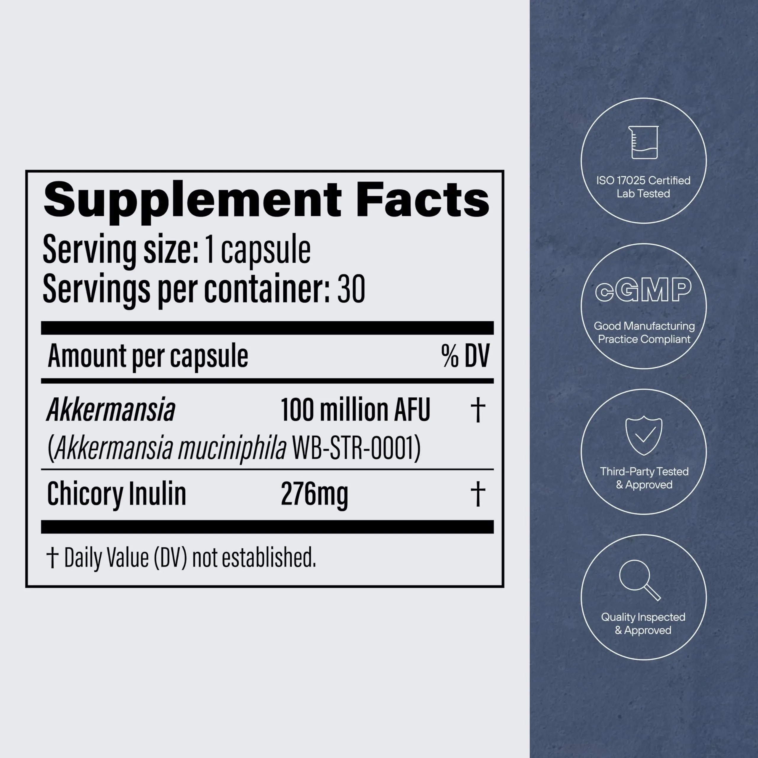 Pendulum Akkermansia Probiotic with Prebiotic Fiber - Delayed Release Capsules, Third-Party Tested, Authentic 100M AFU Live Strain for Gut Health Pendulum Au supplements
