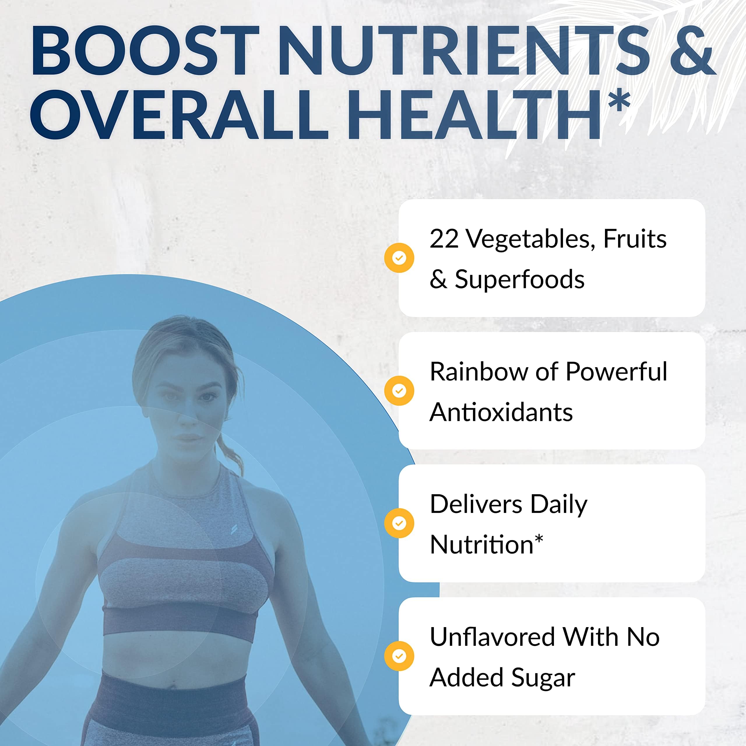 Equilife Daily Fruit & Vegetable Blend, Superfood Antioxidant Supplement with 22 Organic Fruits & Vegetables, Unflavored, Vitamin C, Fiber, 9 Essential Amino Acids, Supports Energy, 30 Servings Tub Equilife Au supplements