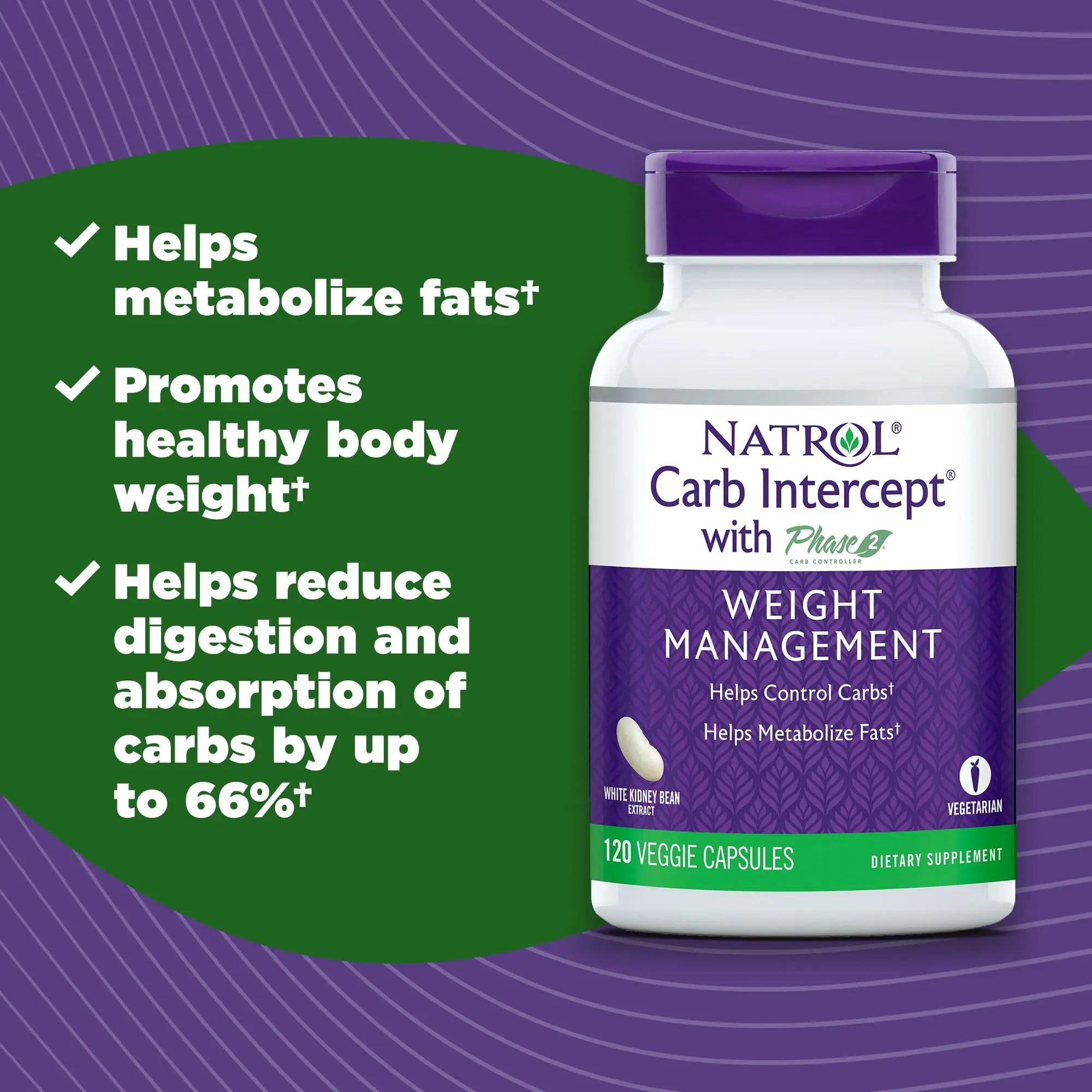 Natrol Carb Intercept Capsules with White Kidney Bean Extract - Controls Carbs, Metabolize Natrol Au supplements