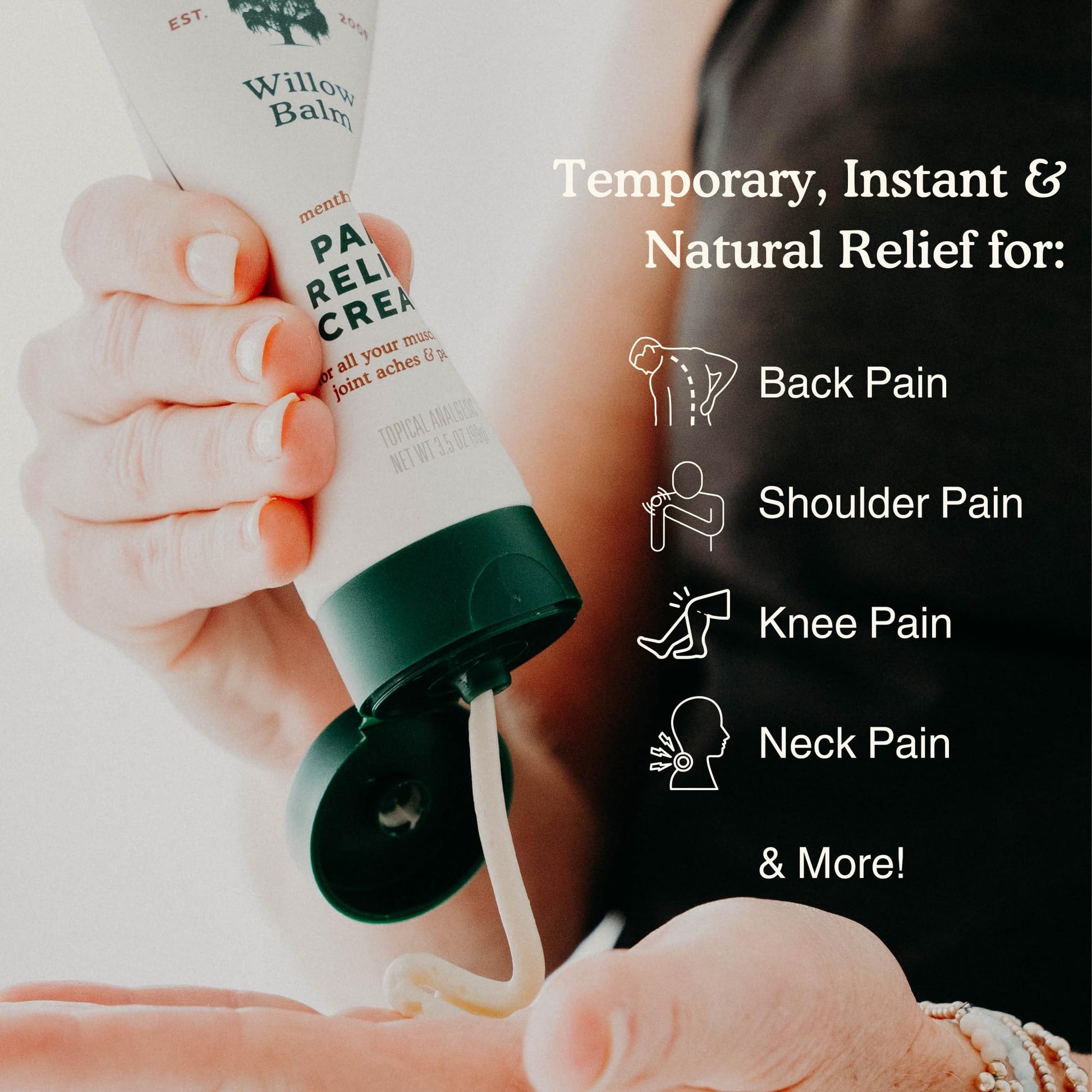 Nature's Willow Willow Balm Natural Pain Relief Cream for Muscles & Joints | Fast-Acting with Willow Bark & Menthol | Free from Artificial Fragrances & Dyes | 1-Pack | 3.5 fl oz Nature's Willow Au supplements