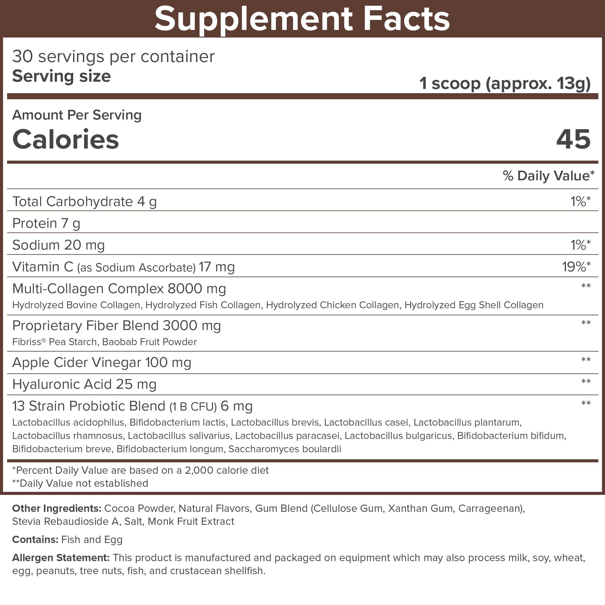 SkinnyFit Super Youth Chocolate Multi-Collagen Peptides + Probiotics, Baobab Fiber SkinnyFit Au supplements