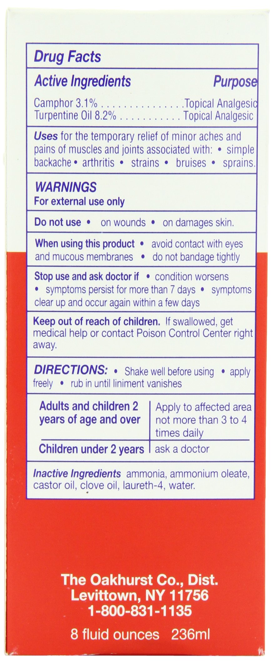 Yager's Pain Relieving Liniment, 8 Ounces OAKHURST COMPANY Au supplements