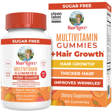 MaryRuth's Multivitamin + Hair Growth Gummies | with Lustriva® | Biotin 10000mcg | B Vitamins | Formulated for Thicker Hair, Wrinkles, Fine Line MARYRUTH'S Au supplements