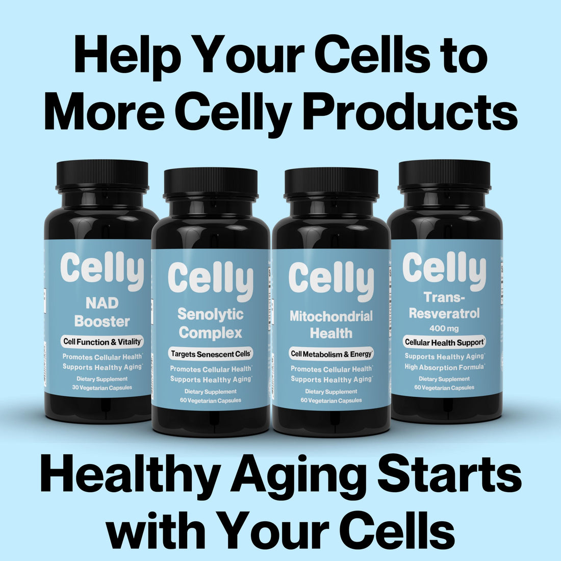 Celly Autophagy Activator | Longevity Supplement for Cellular Nutrition and Healthy Aging | Promotes Cell Renewal with Spermidine, Pterostilbene, Fisetin, and NAC | Made in USA & 3rd Party Tested Celly Au supplements