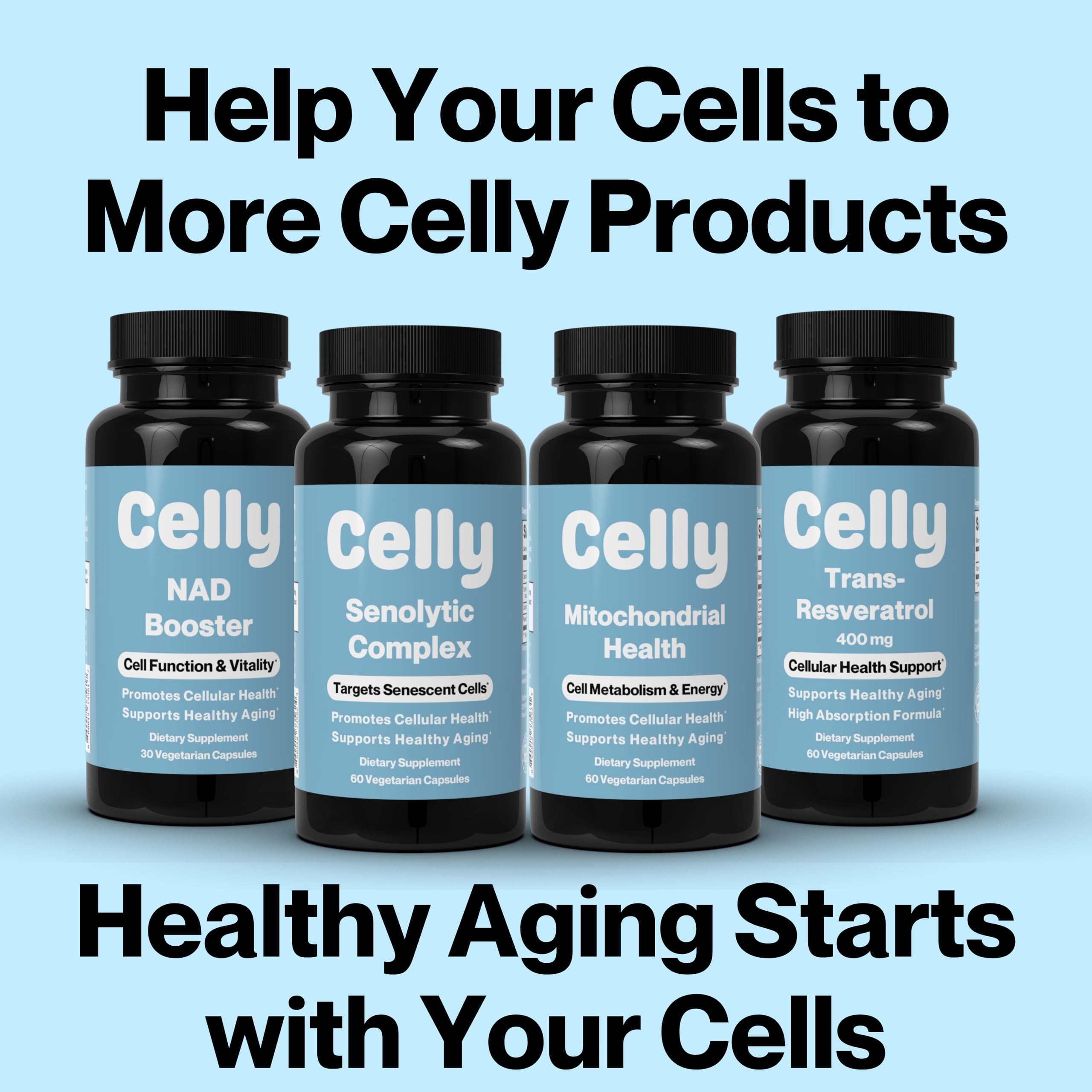 Celly Autophagy Activator | Longevity Supplement for Cellular Nutrition and Healthy Aging | Promotes Cell Renewal with Spermidine, Pterostilbene, Fisetin, and NAC | Made in USA & 3rd Party Tested Celly Au supplements